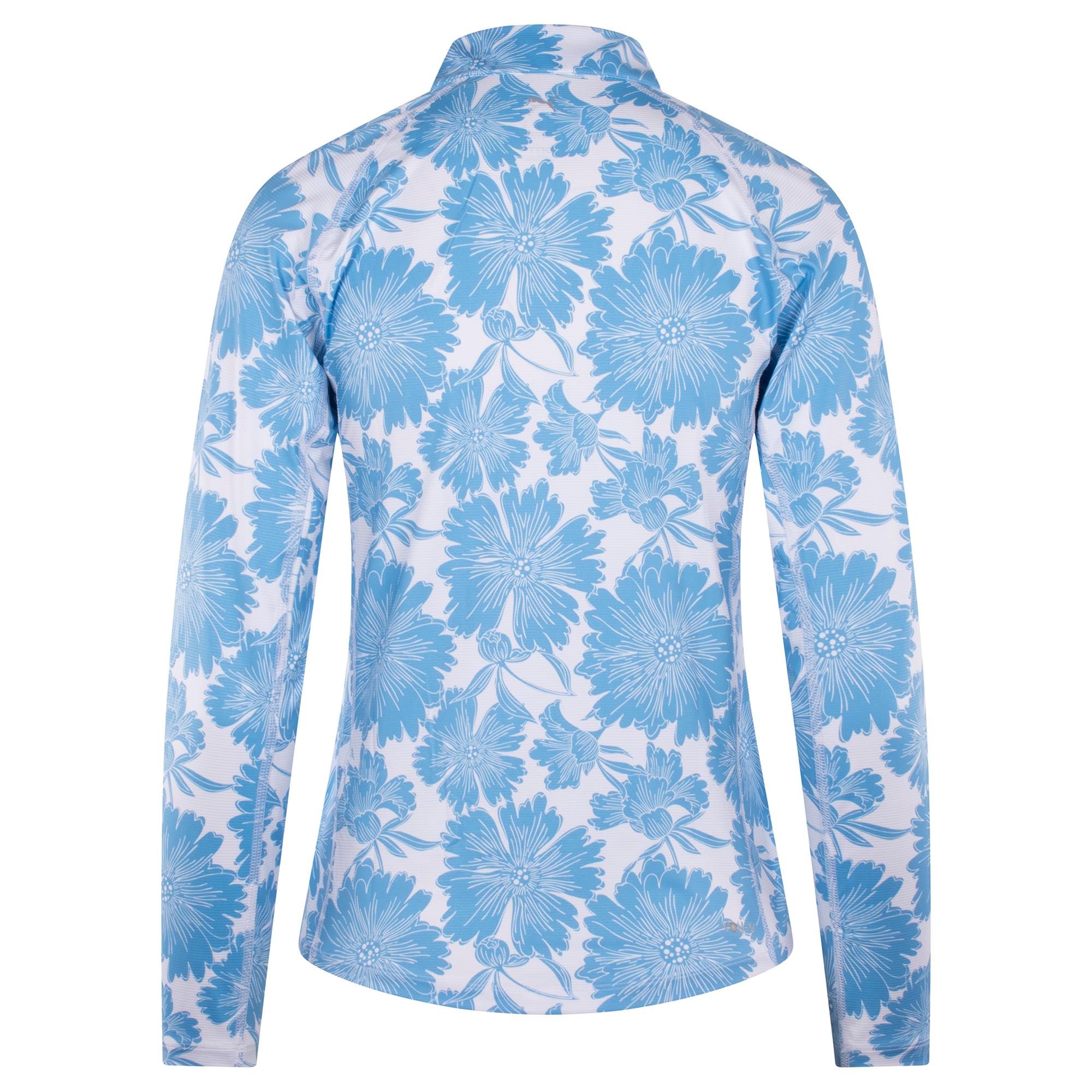 Puma You-V Botanic 1/4 Zip Ladies Golf Mid Layer White/Light Blue