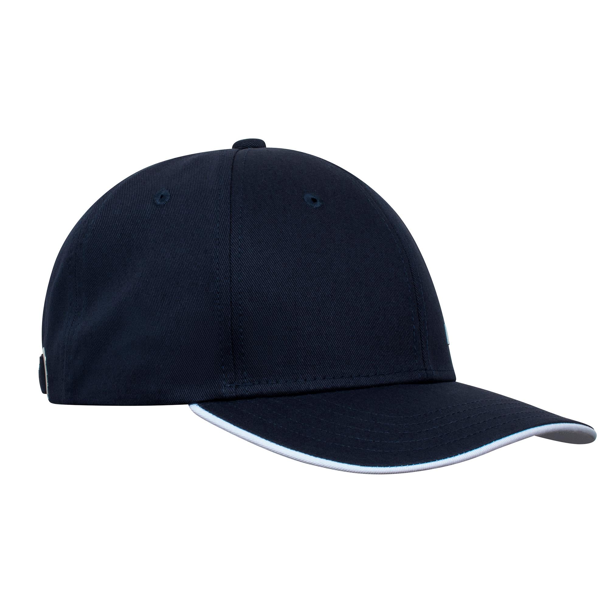 Boss Logo Print Cotton Twill Cap Navy