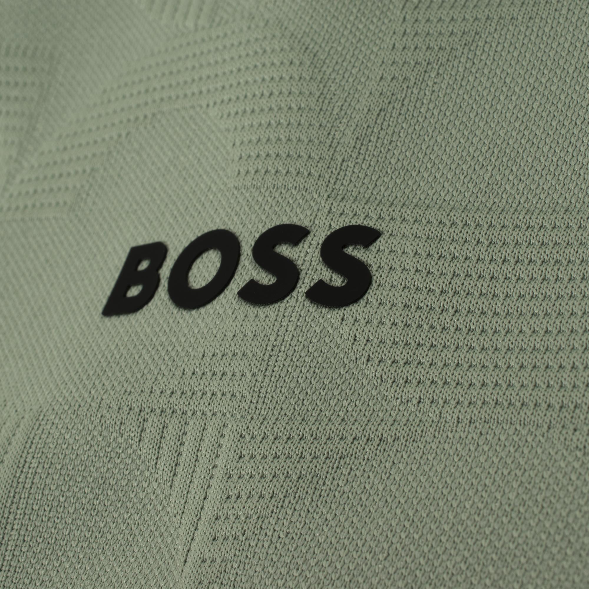 Boss Skarley Striped C Mens Full Zip Sweater Open Green