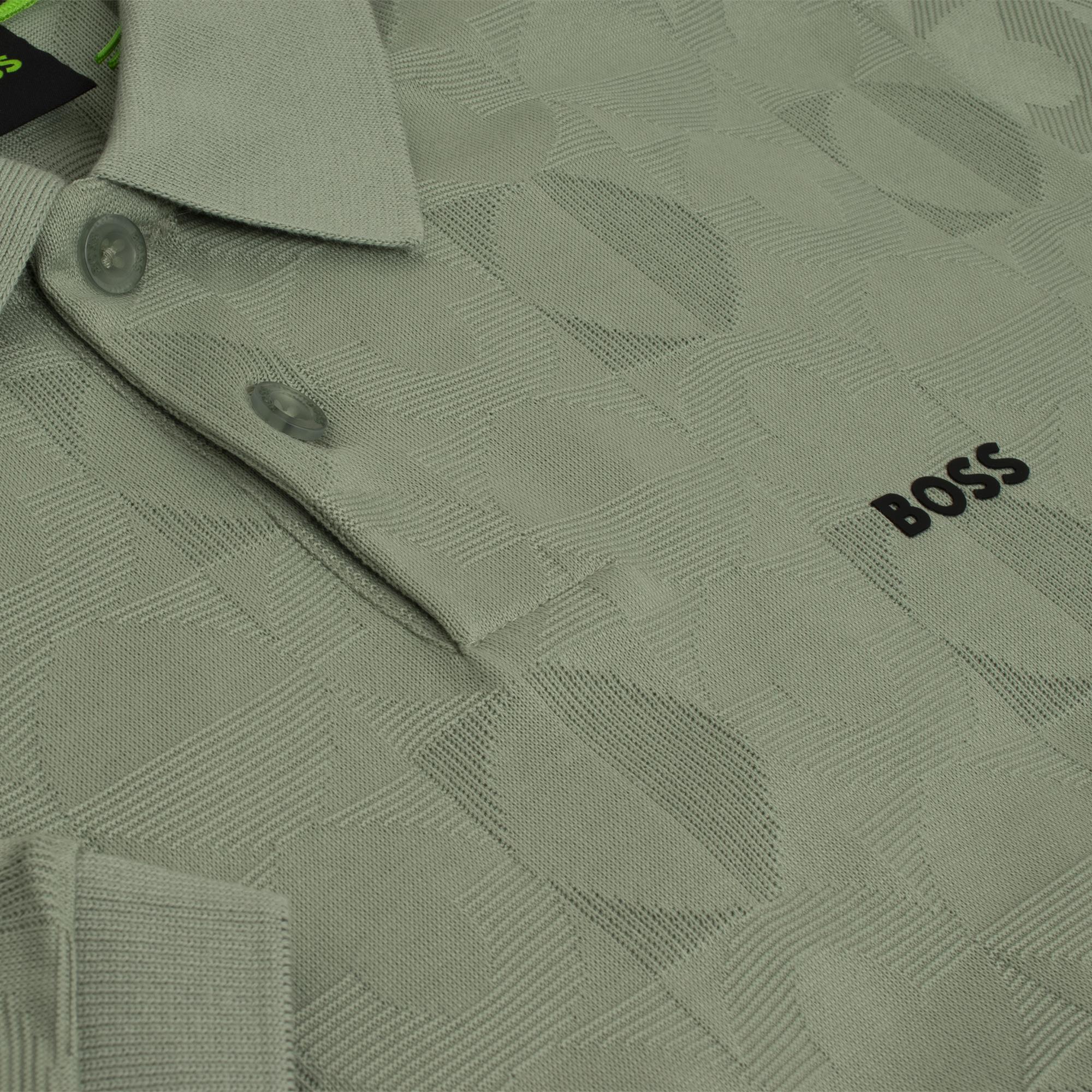 Boss Paddy Pirax Striped C Mens Polo Shirt Open Green