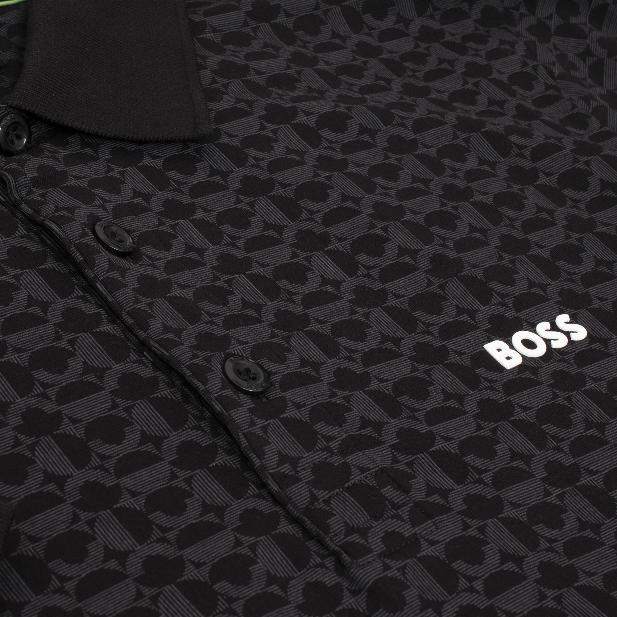 Boss Paddy Striped C Jaquard Mens Polo Shirt Black