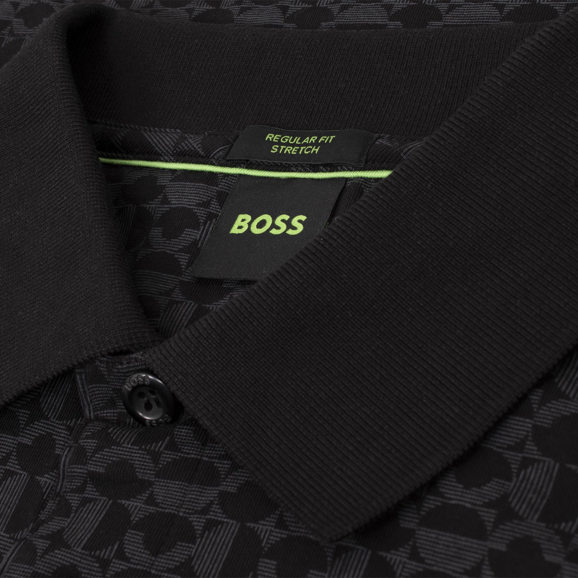 Boss Paddy Striped C Jaquard Mens Polo Shirt Black