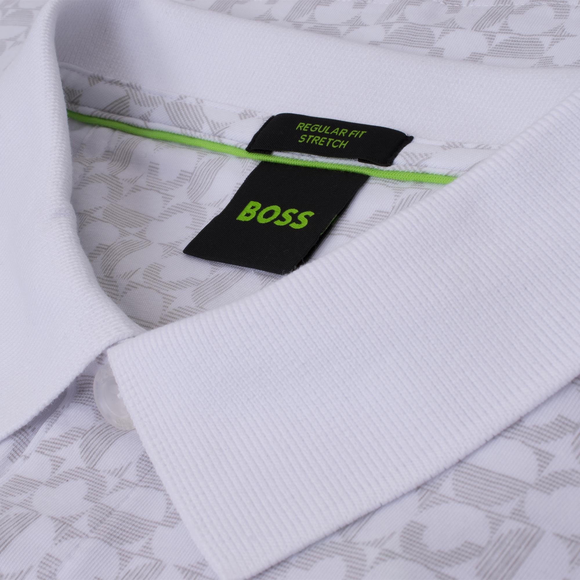 Boss Paddy Striped C Jaquard Mens Polo Shirt White