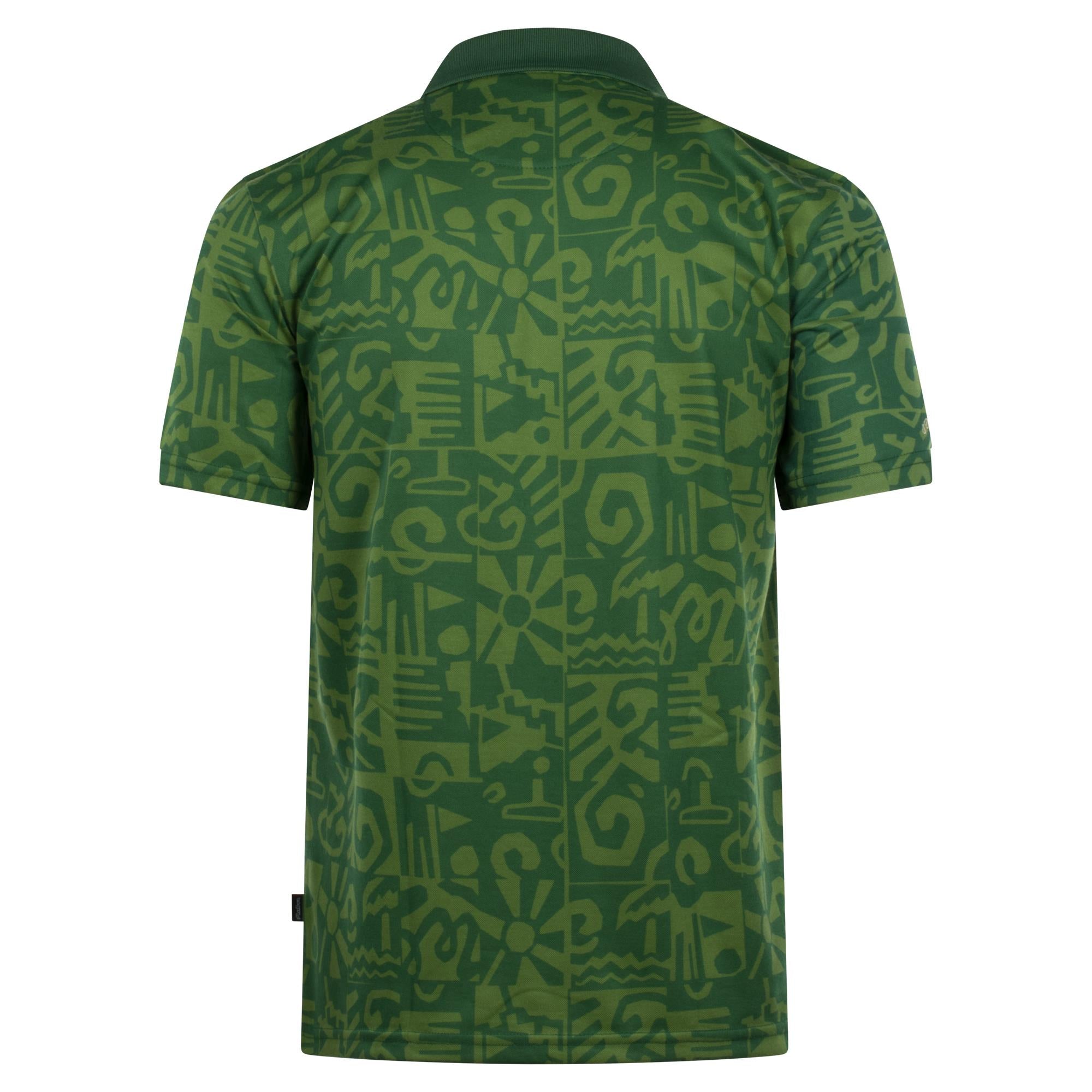 Malbon Golf Mezzo Performance Pique Printed Mens Polo Kelly Green