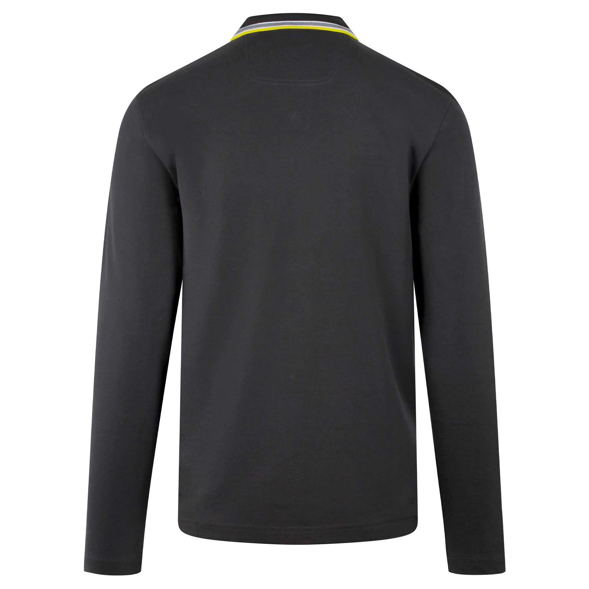 Boss Pilsy Long Sleeve Polo Shirt Dark Grey