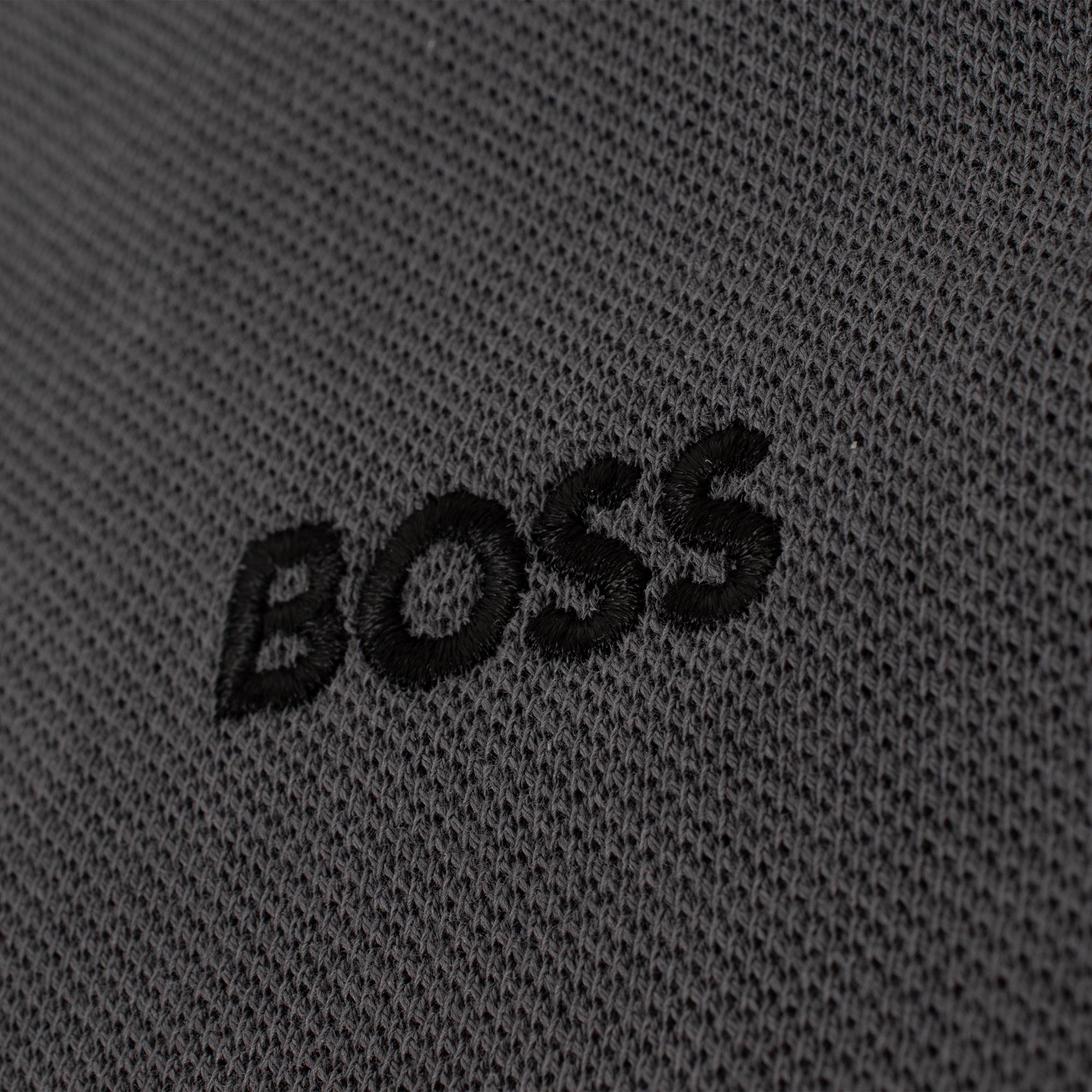 Boss Pilsy Long Sleeve Polo Shirt Dark Grey