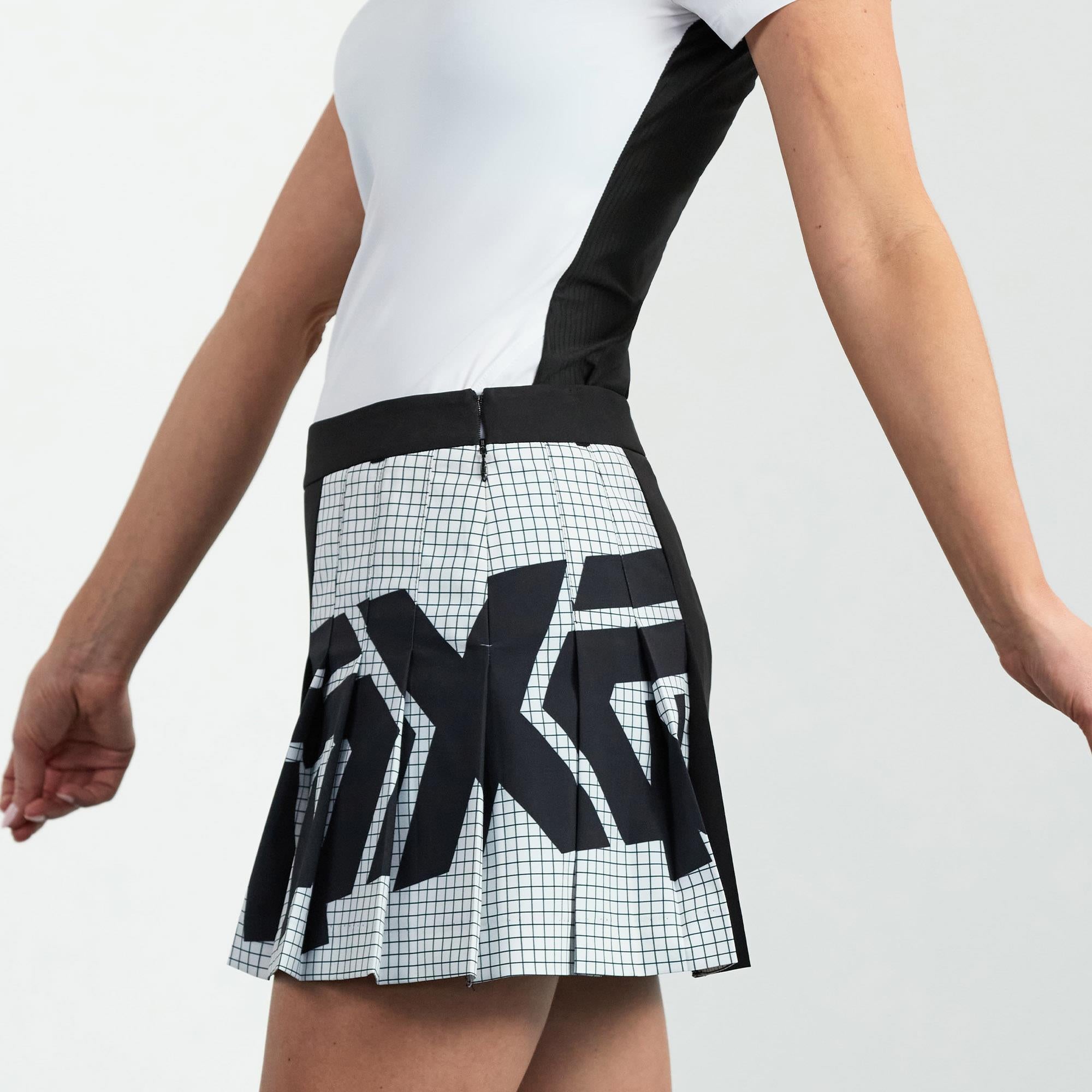 PXG Big Logo Pleated Ladies Golf Skirt Black