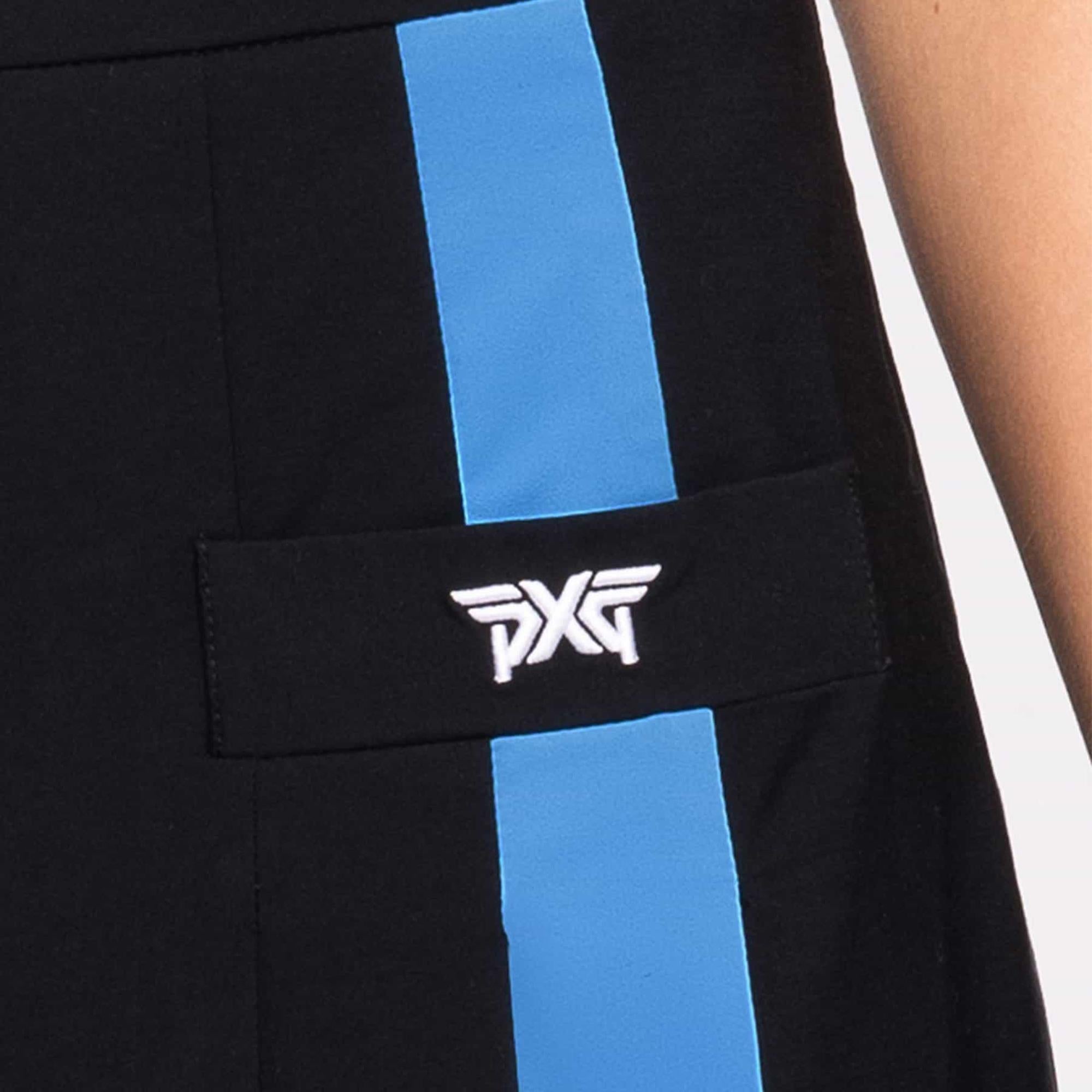 PXG Blue Stripe Pleated Ladies Golf Skirt Black