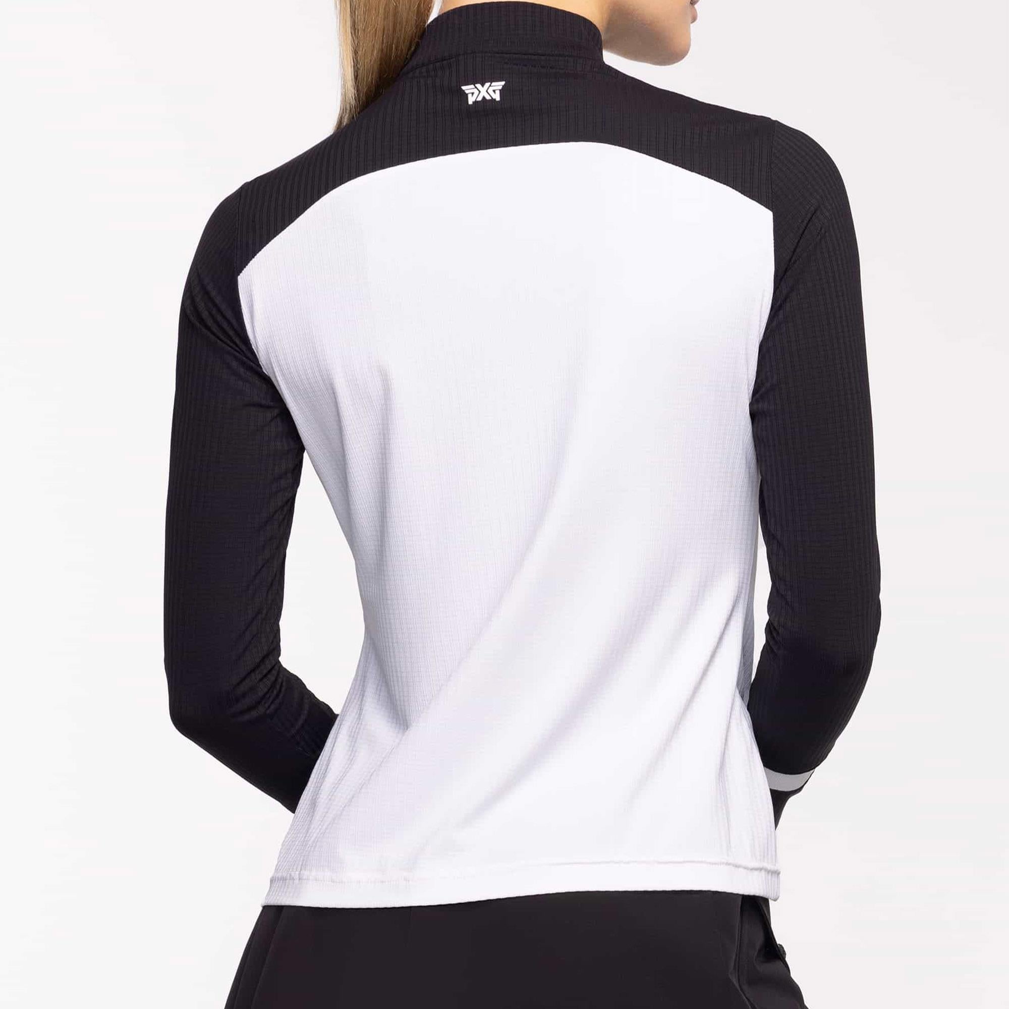 PXG Colour Block Mock Quarter Zip Ladies Golf Mid Layer Black