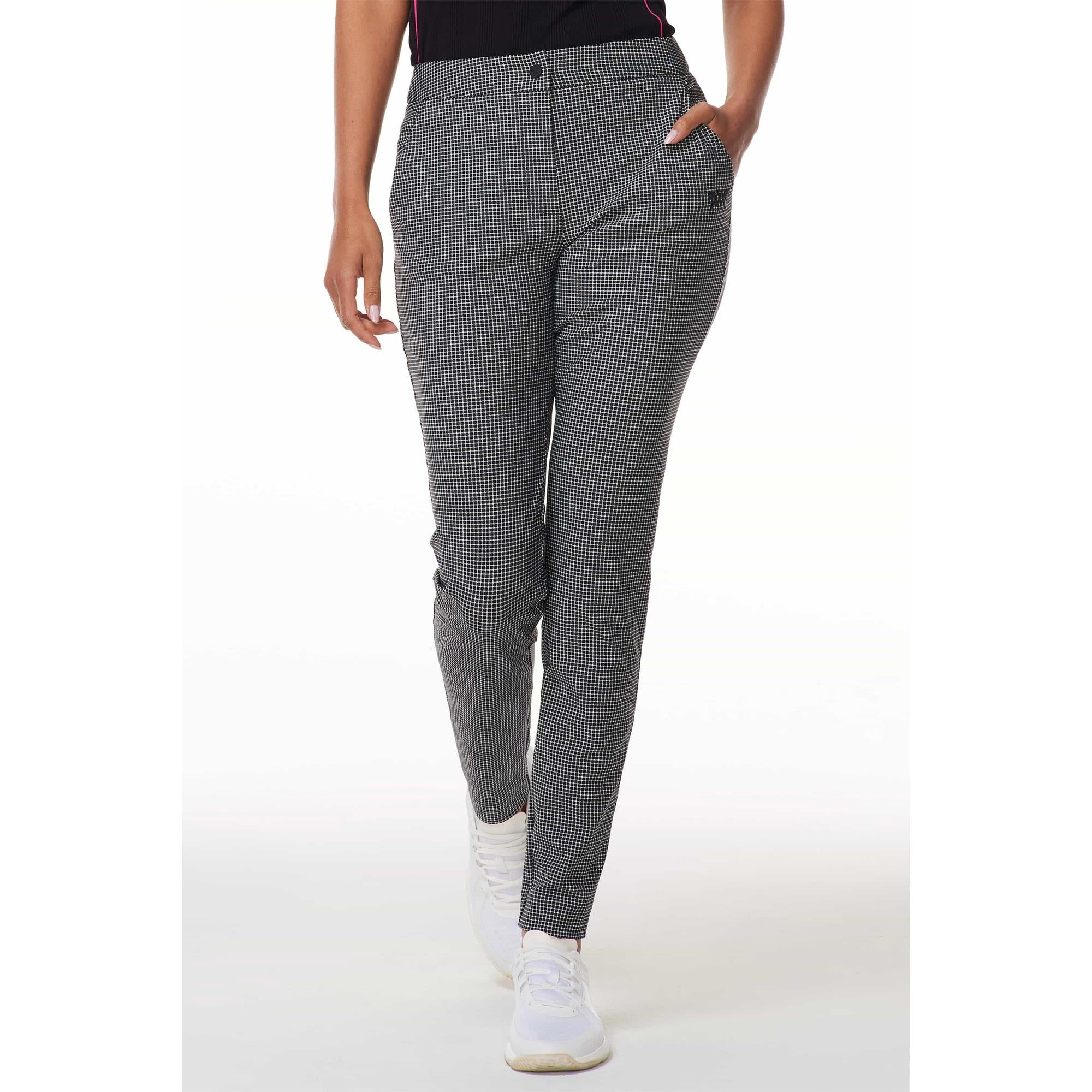 PXG Mini Check Ladies Golf Pants Dark Grey