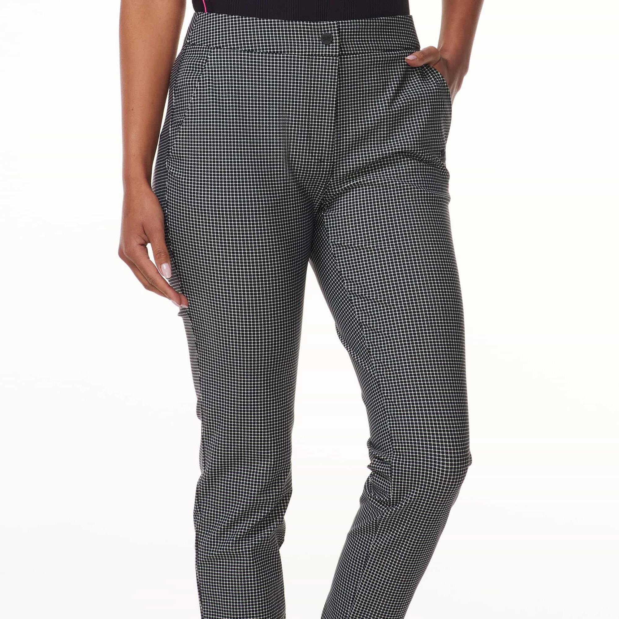 PXG Mini Check Ladies Golf Pants Dark Grey