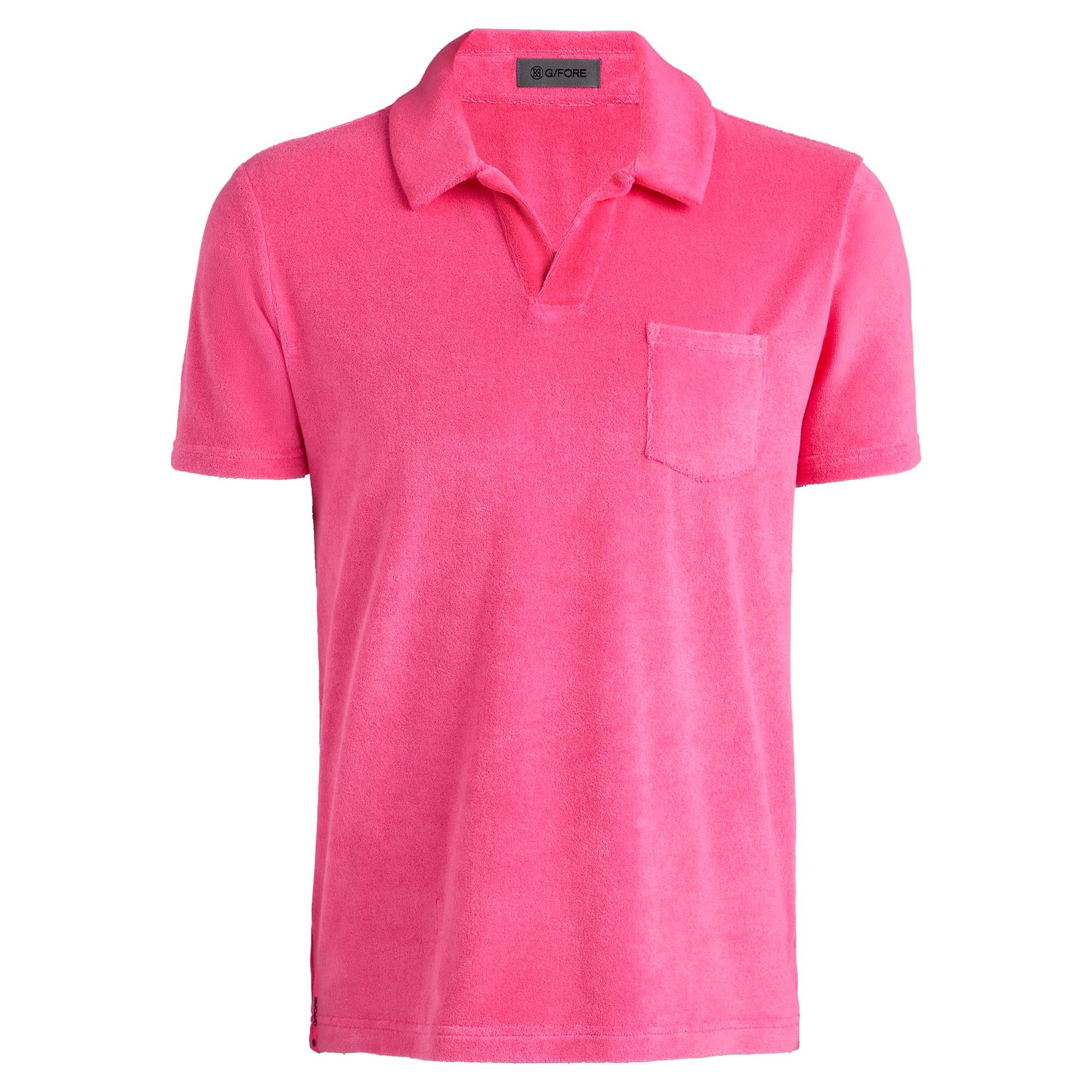 G/FORE Limited Edition French Terry Mens Polo Knockout Pink