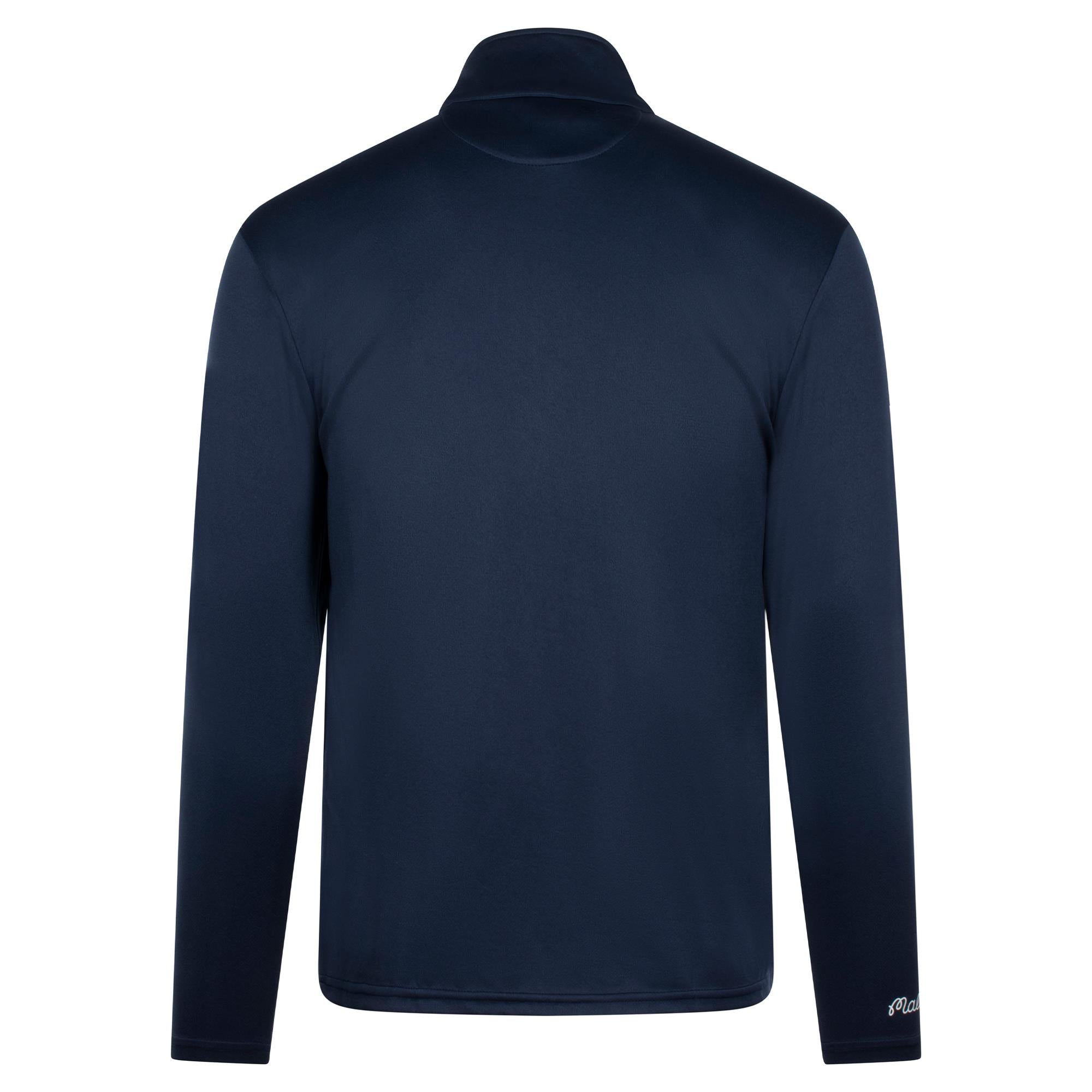 Malbon Golf M Script Performance Quarter Zip Mens Mid Layer Navy