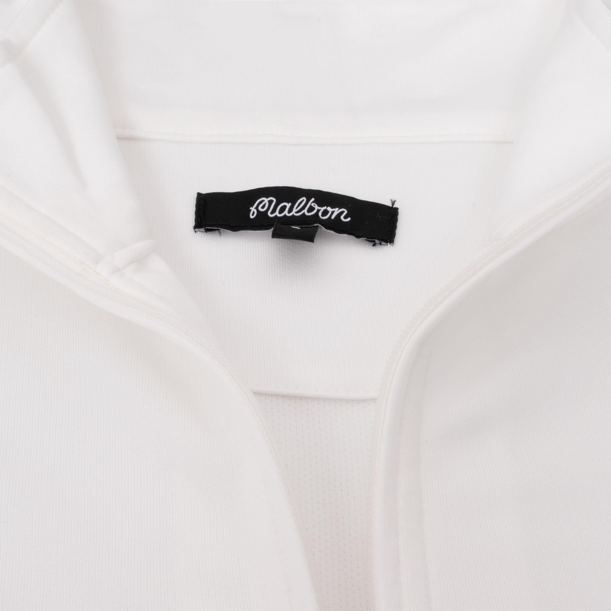 Malbon Golf M Script Performance Quarter Zip Mens Mid Layer White