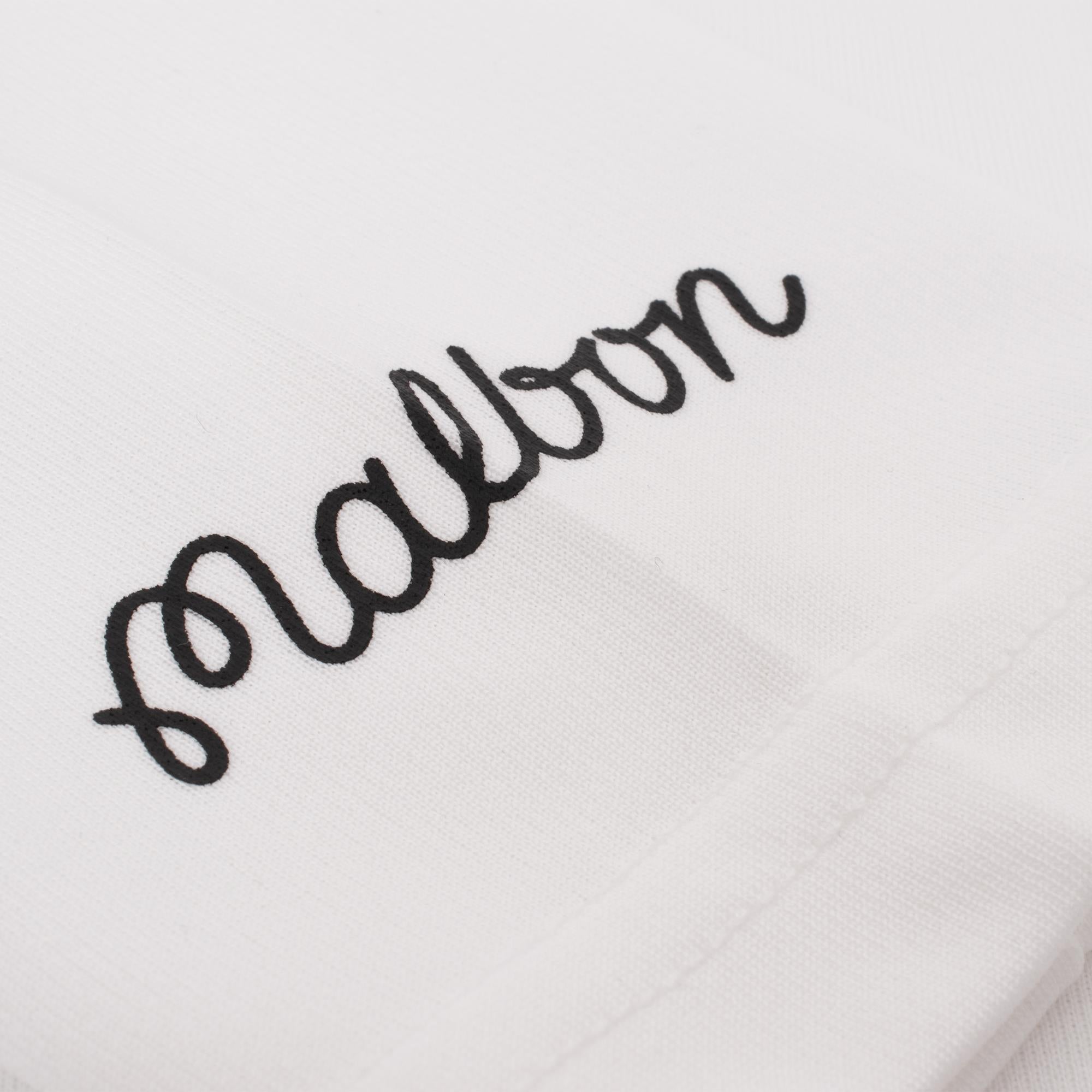 Malbon Golf M Script Performance Quarter Zip Mens Mid Layer White