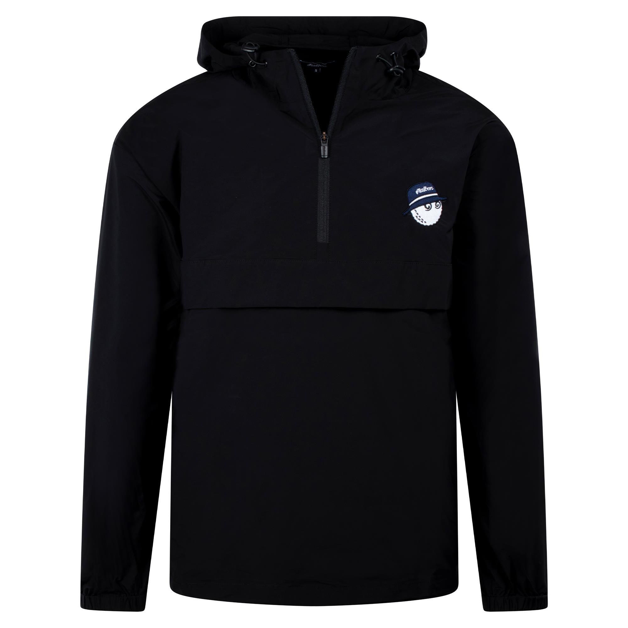 Malbon Golf Cooper Bucket Nylon Anorak Golf Jacket Black