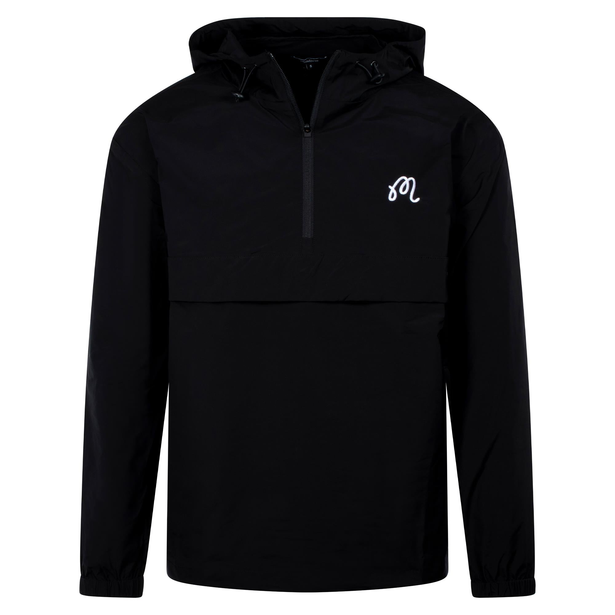 Malbon Golf M Script Nylon Anorak Golf Jacket Black