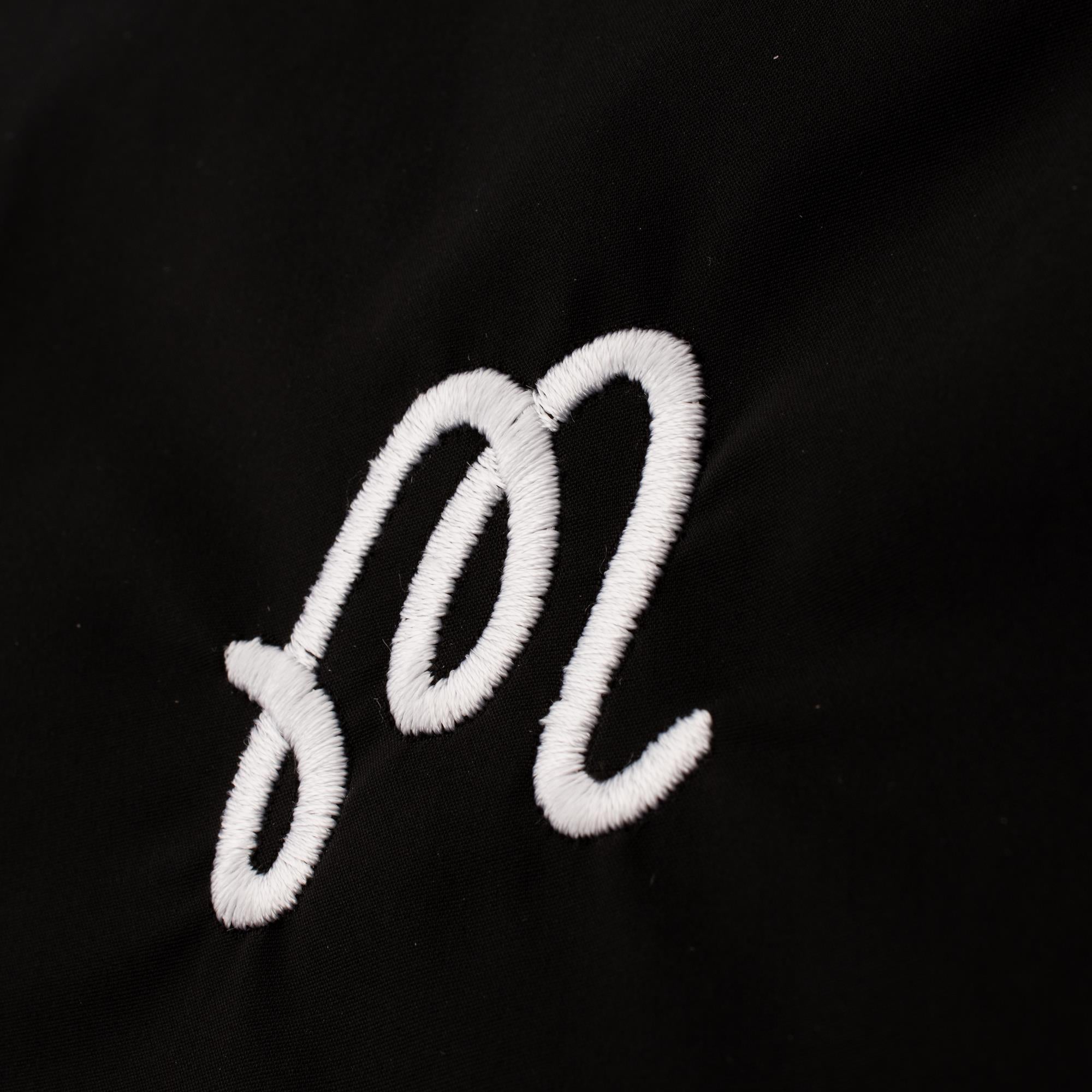 Malbon Golf M Script Nylon Anorak Golf Jacket Black