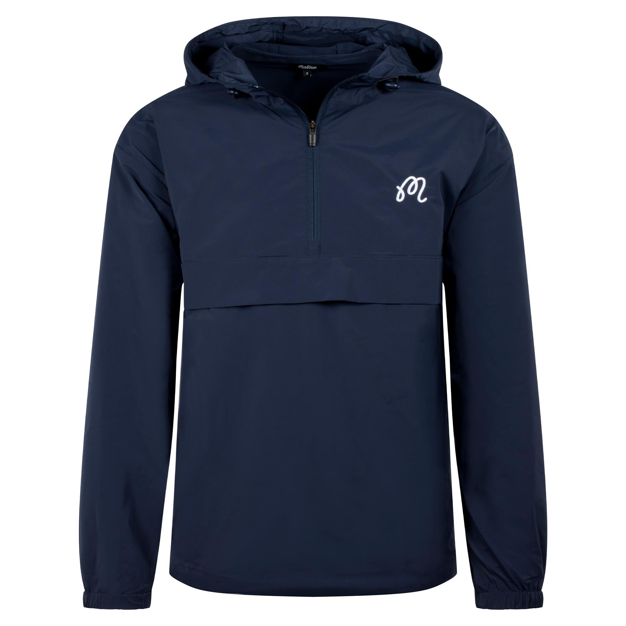 Malbon Golf M Script Nylon Anorak Golf Jacket Navy