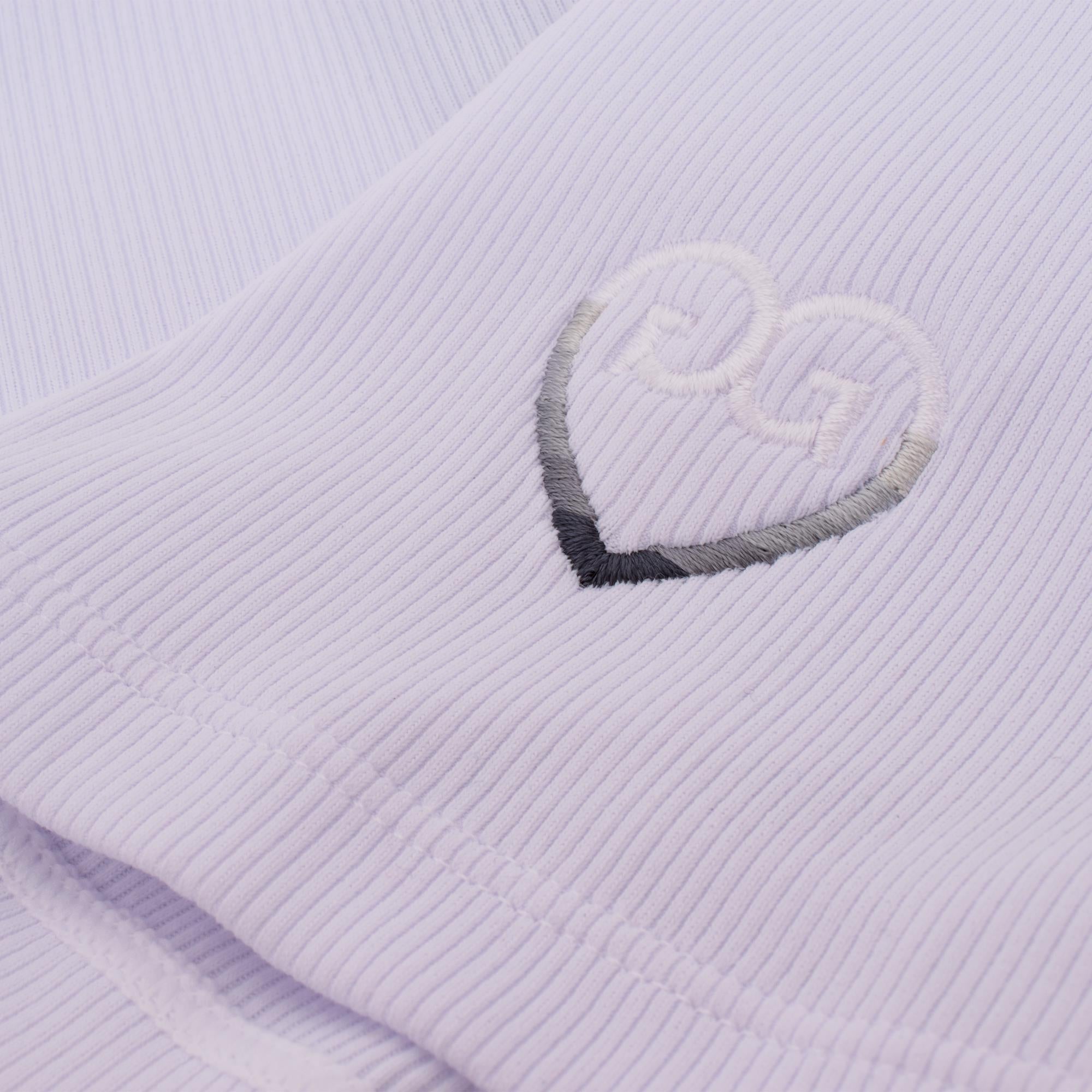 G/FORE Contrast Collar Ribbed Tech Nylon Gradient Heart Ladies Golf Polo Shirt Snow