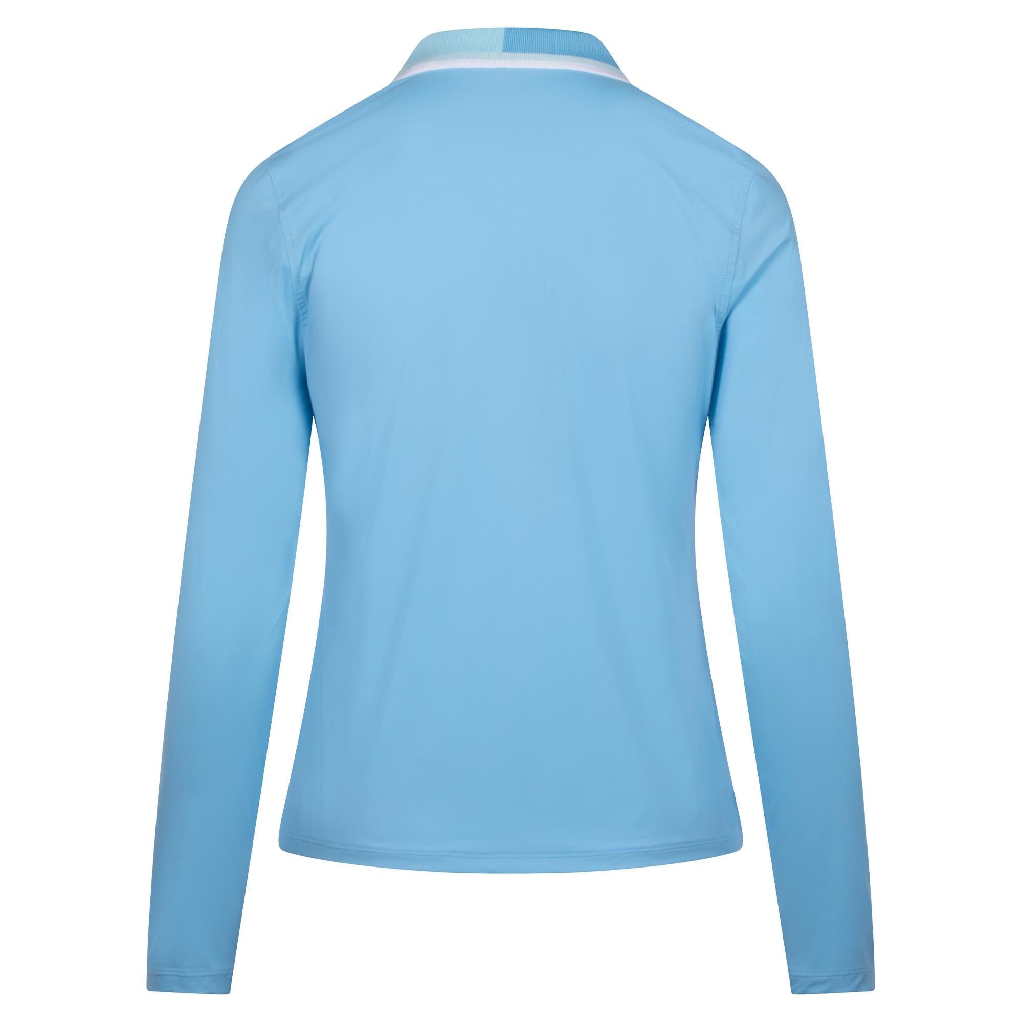 G/FORE Colour Block Silky Tech Nylon Gradient Heart Ladies Golf Polo Shirt Fountain