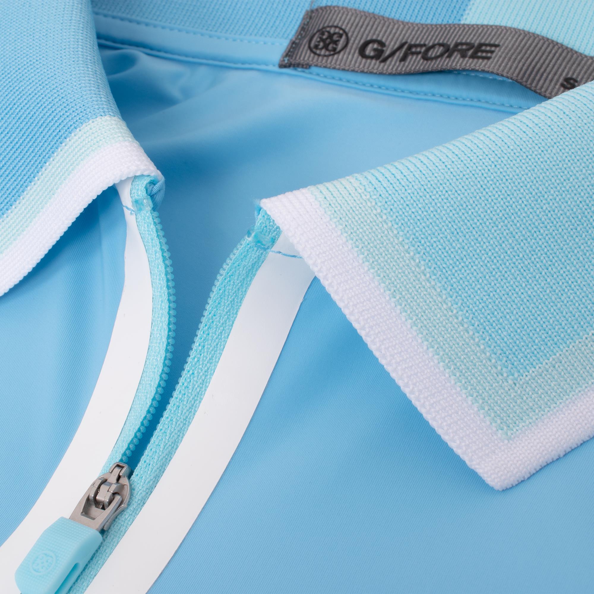 G/FORE Colour Block Silky Tech Nylon Gradient Heart Ladies Golf Polo Shirt Fountain