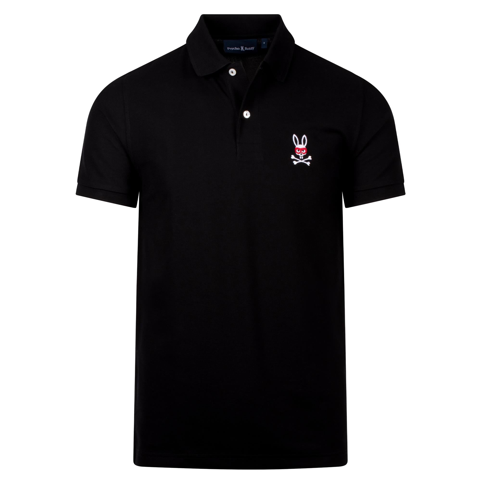 Psycho Bunny Mischief Bunny Pique Polo Shirt Black