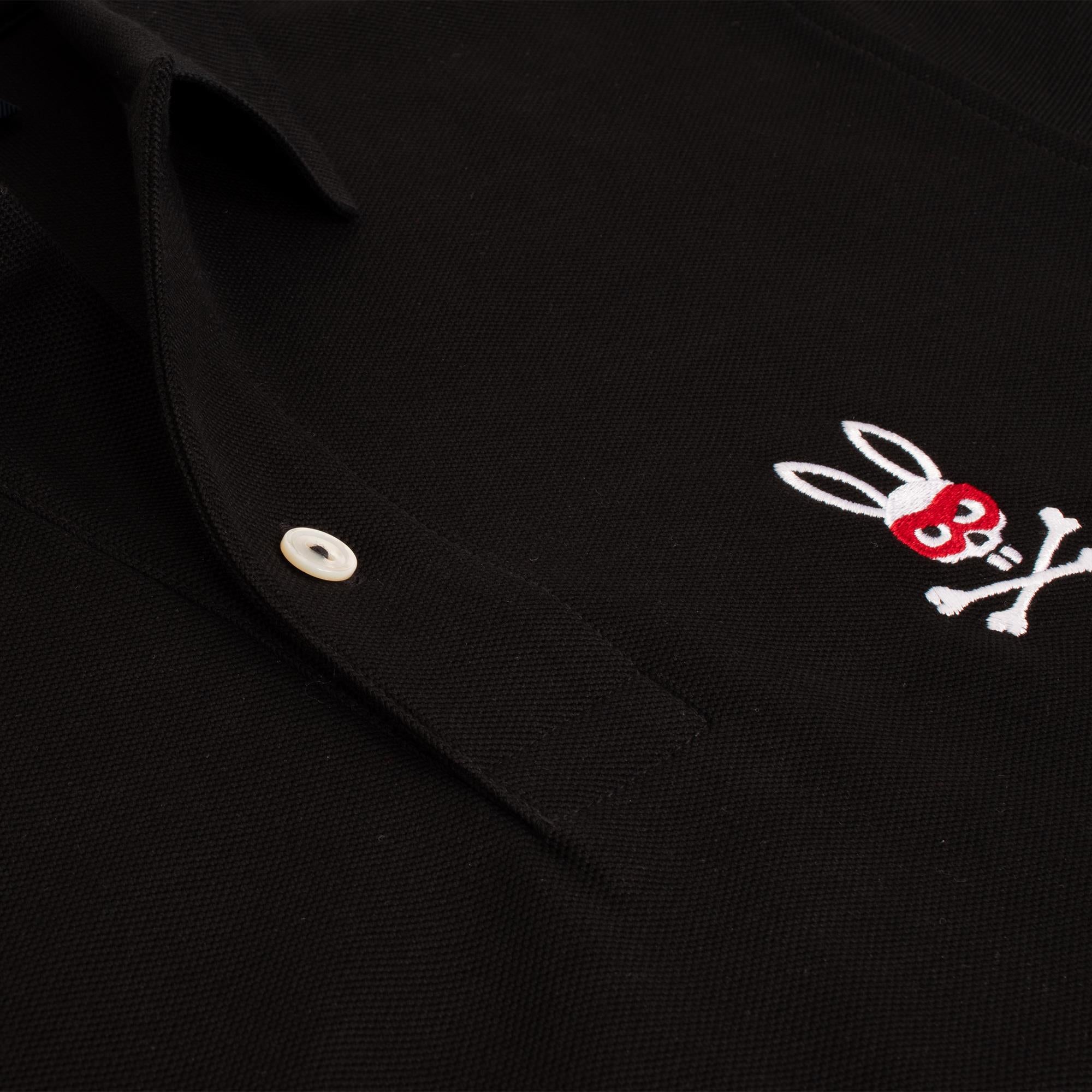 Psycho Bunny Mischief Bunny Pique Polo Shirt Black