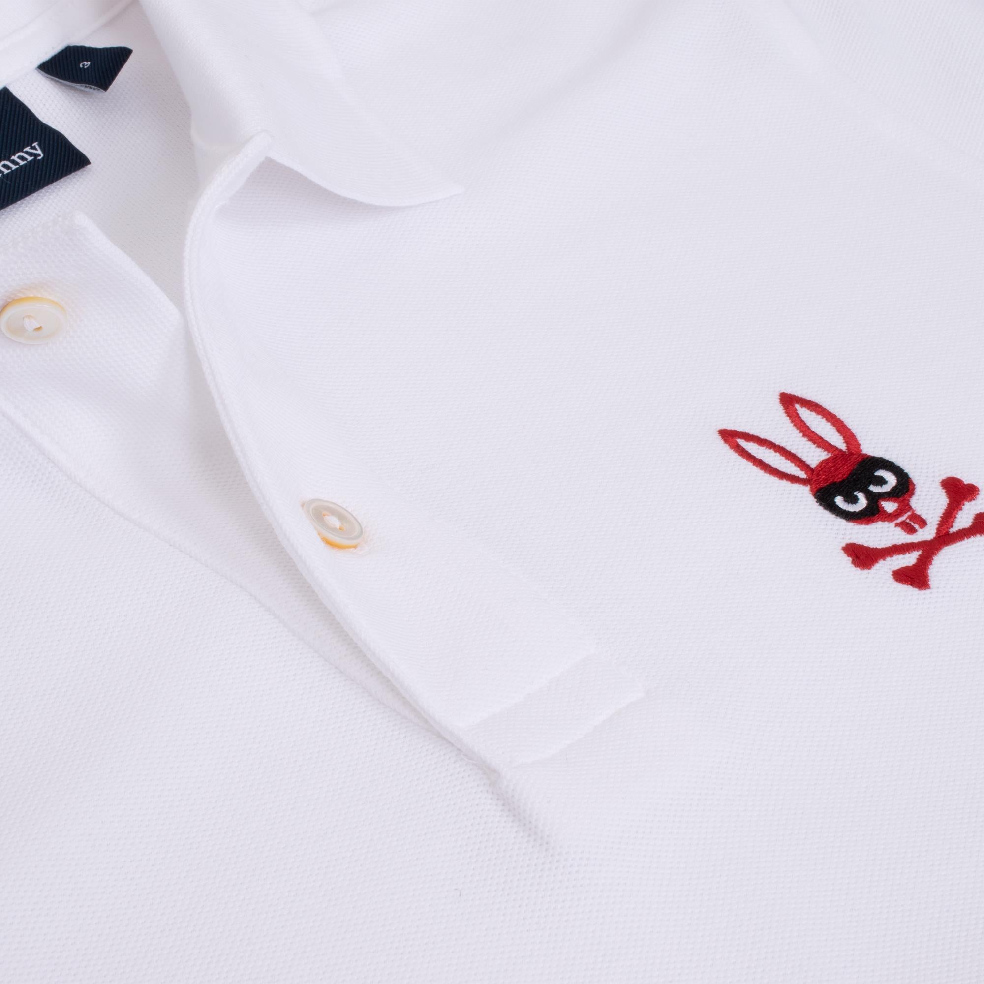 Psycho Bunny Mischief Bunny Pique Polo Shirt White