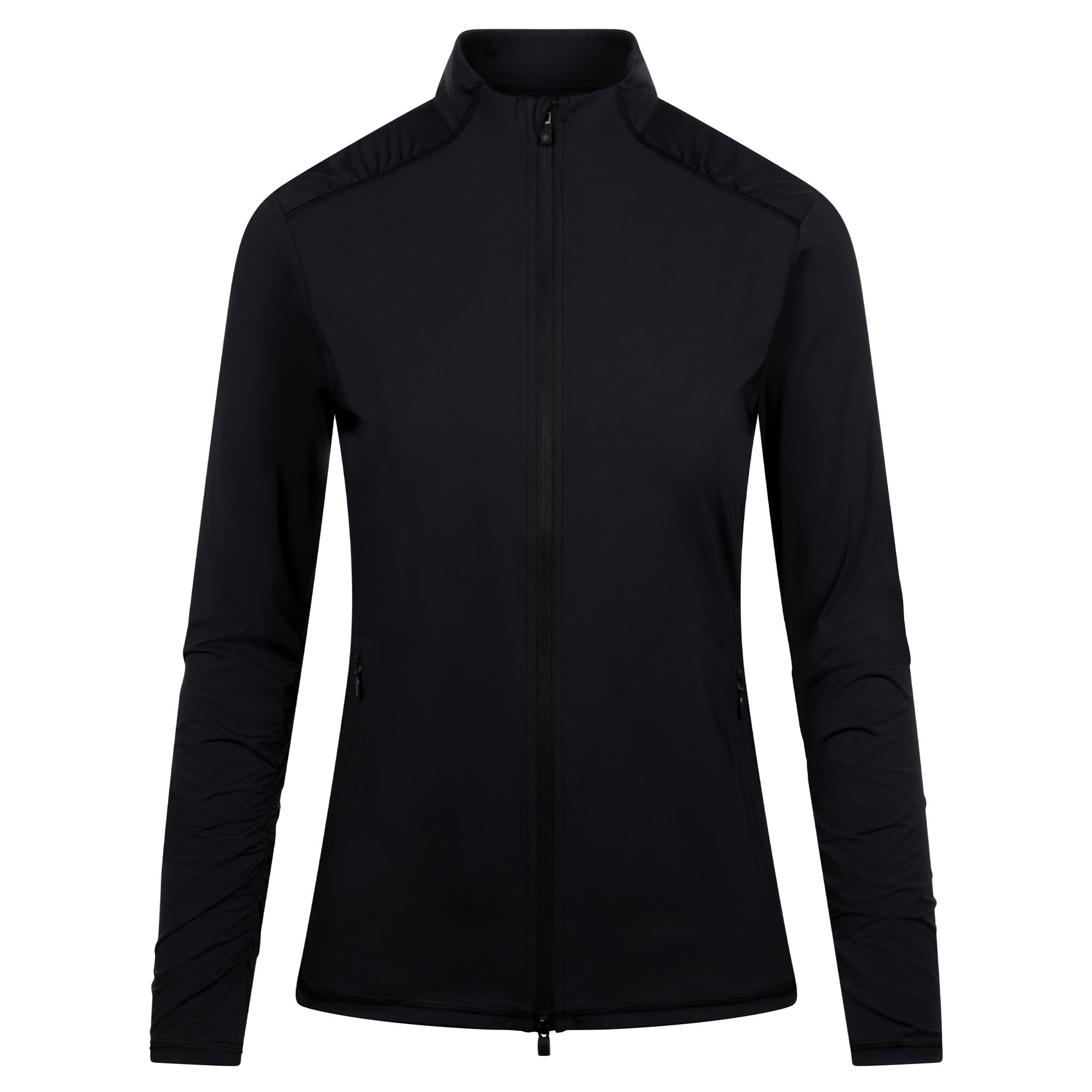 G/FORE Silky Tech Nylon Ruched Gradient Heart Ladies Golf Mid Layer Onyx