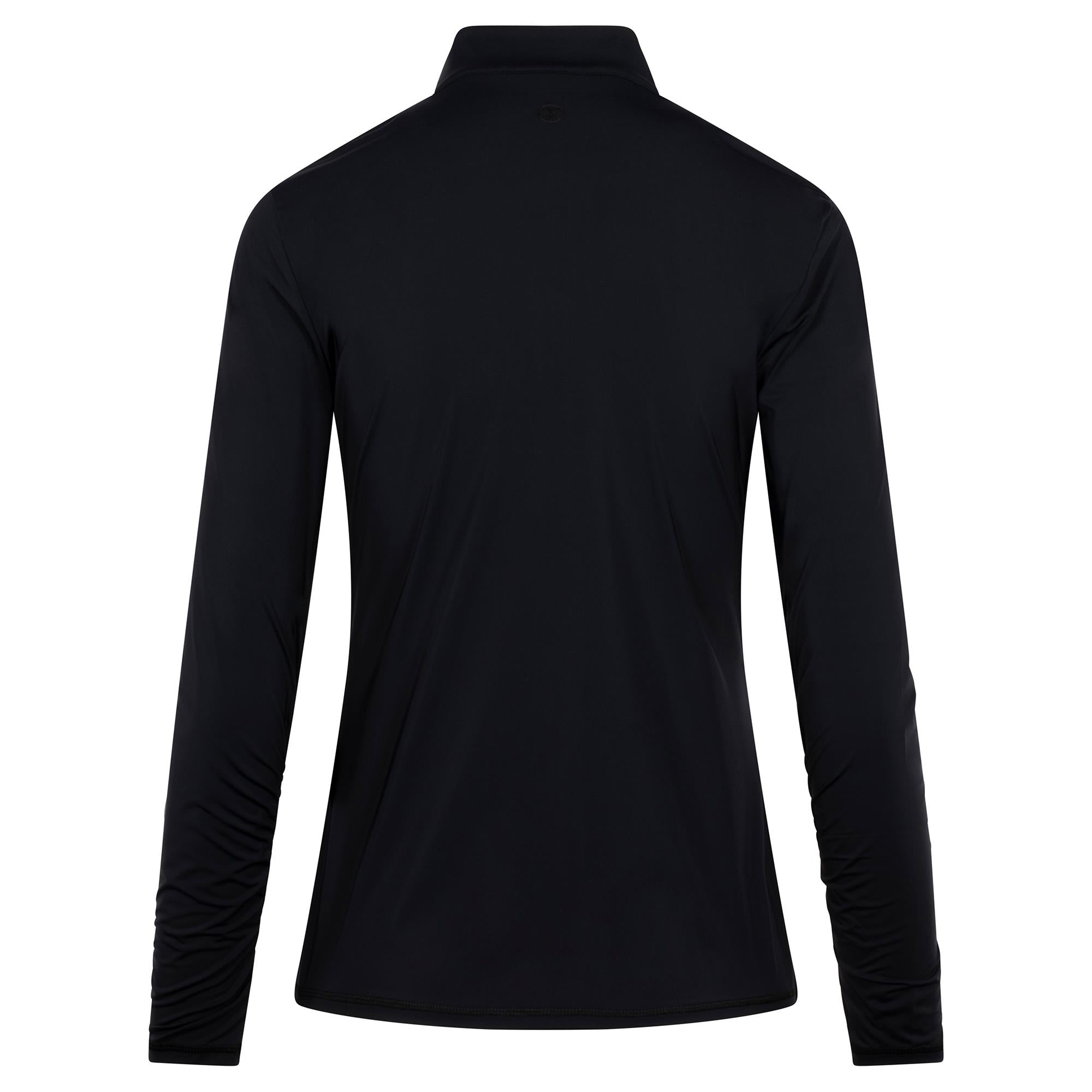 G/FORE Silky Tech Nylon Ruched Gradient Heart Ladies Golf Mid Layer Onyx