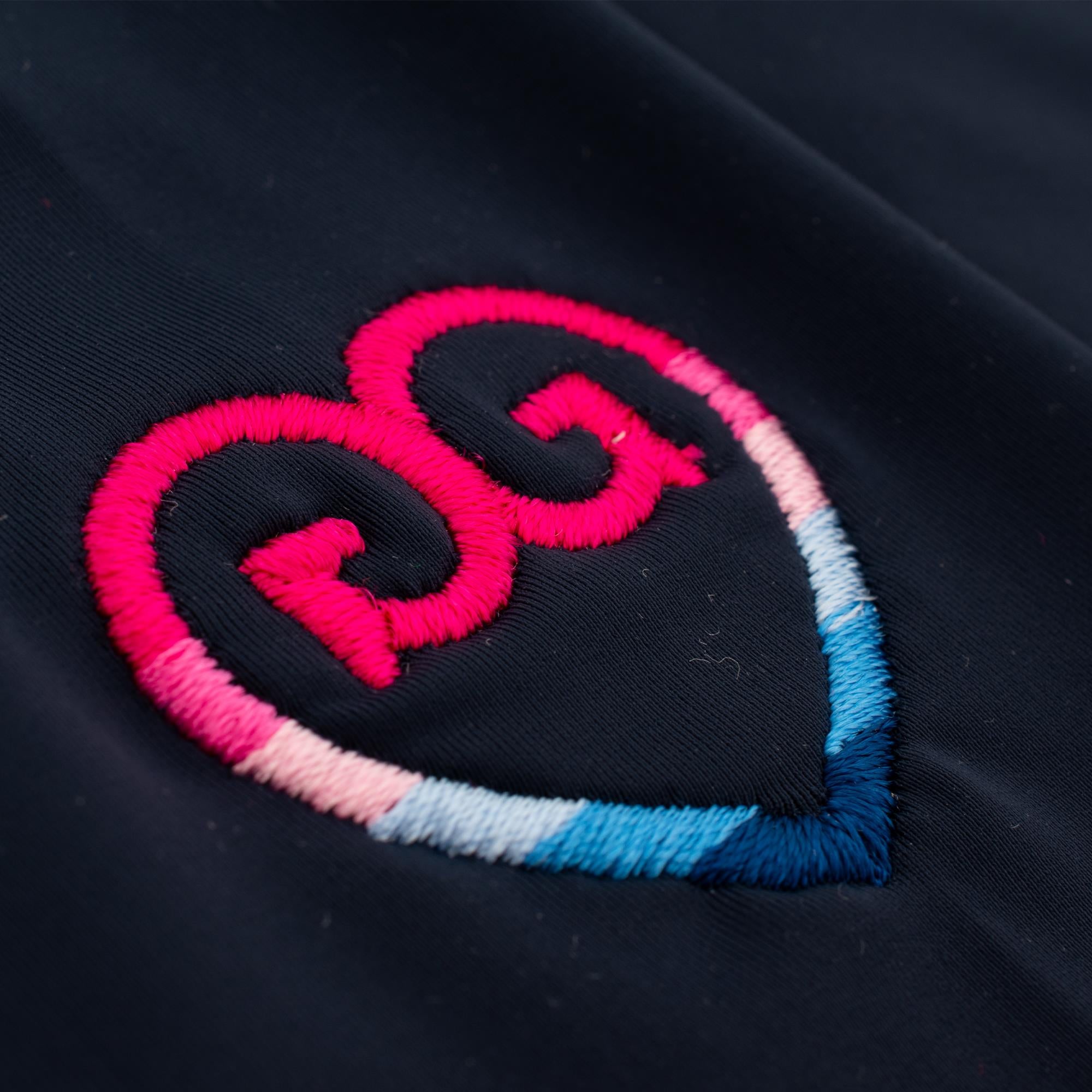 G/FORE Silky Tech Nylon Ruched Gradient Heart Ladies Golf Mid Layer Twilight