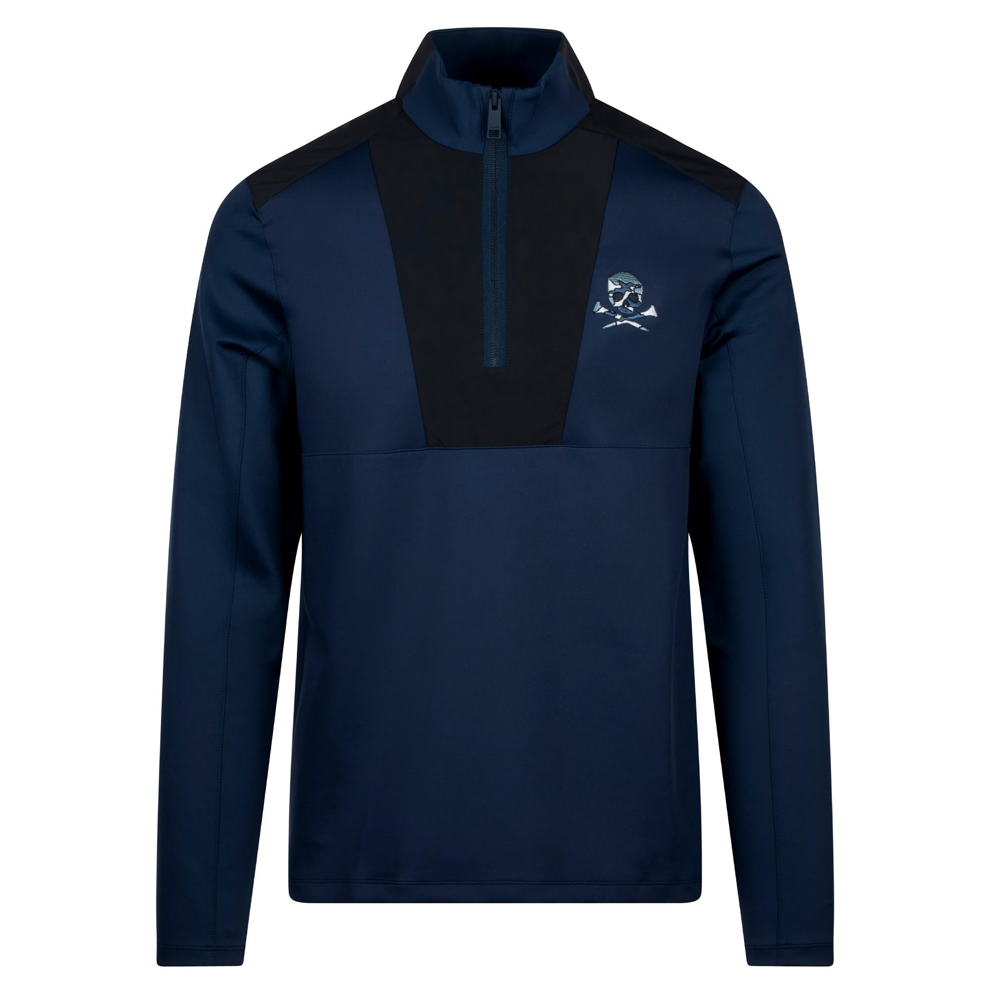 G/FORE Double Brushed Knit Quarter Zip Mens Golf Mid Layer Twilight