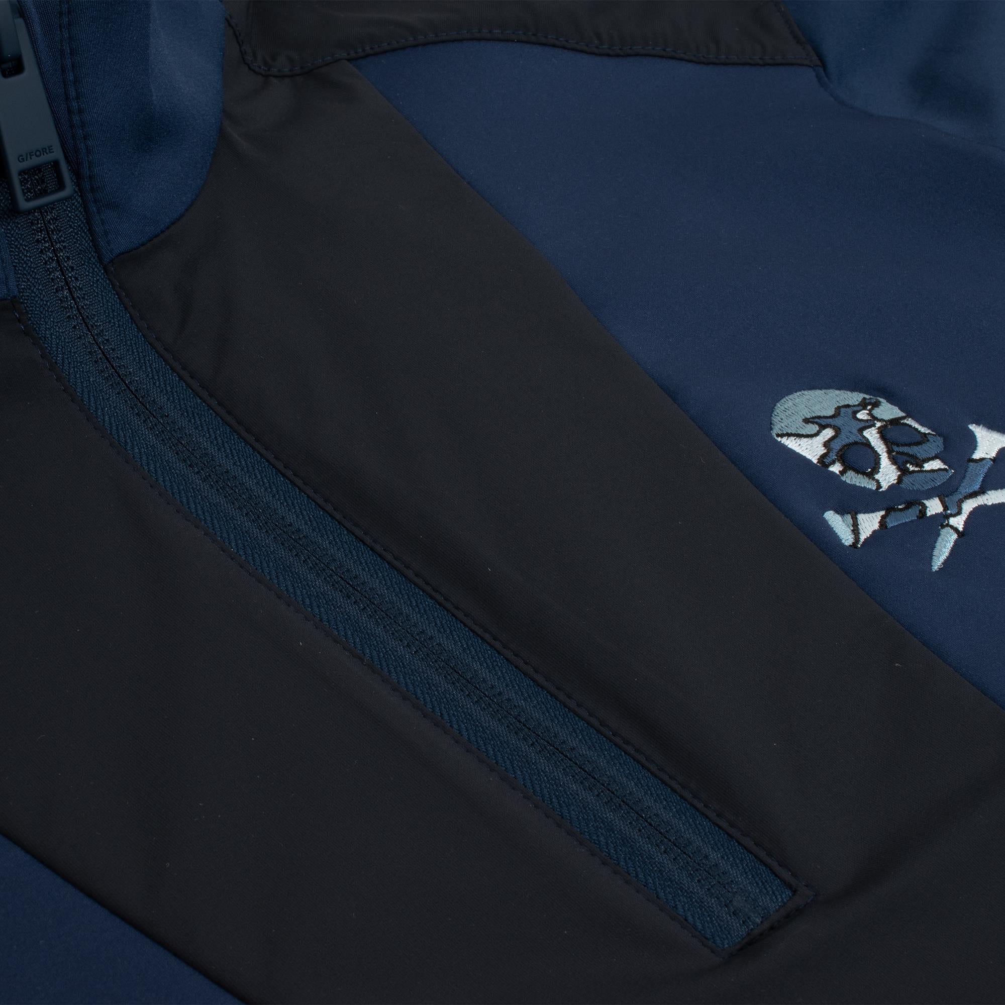 G/FORE Double Brushed Knit Quarter Zip Mens Golf Mid Layer Twilight