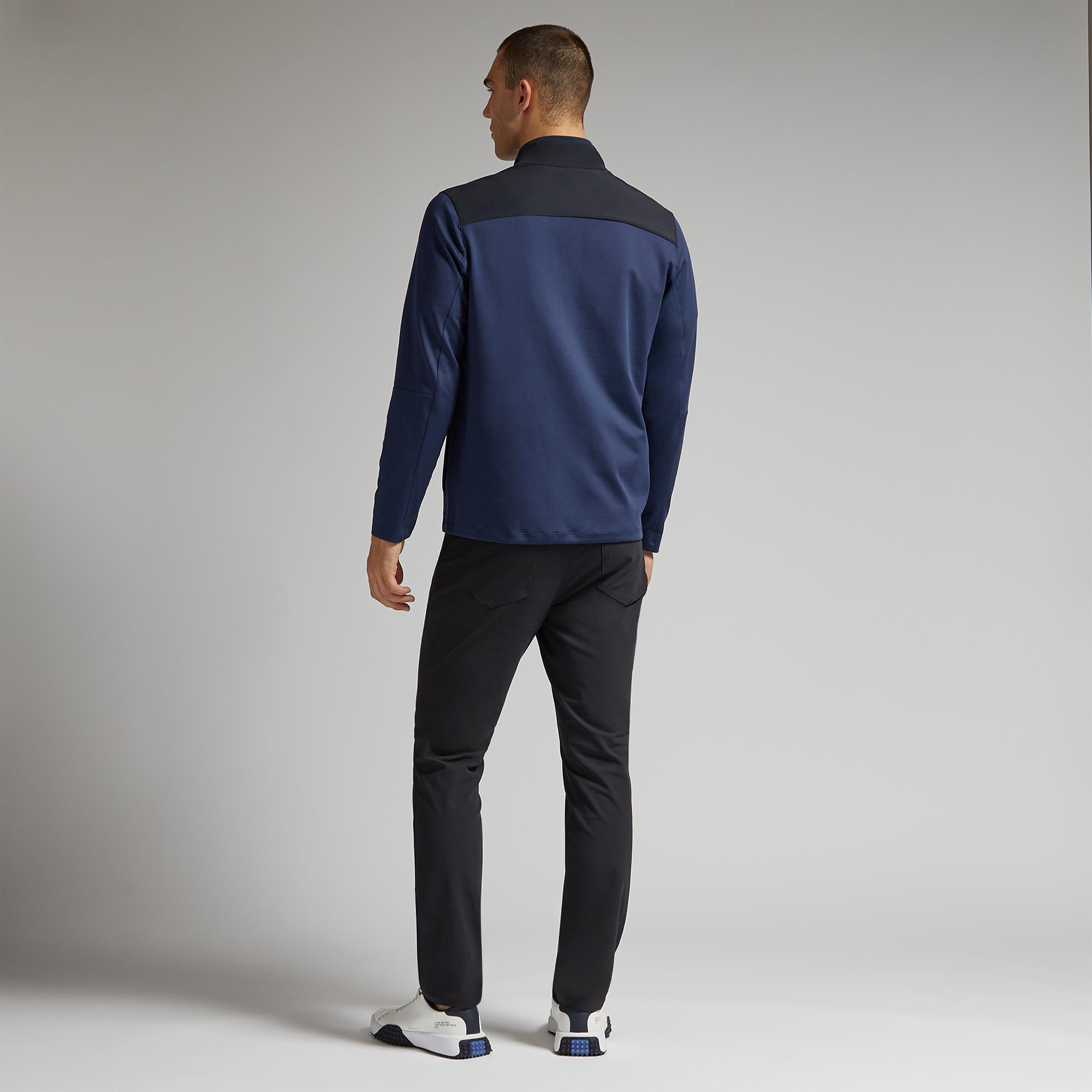 G/FORE Double Brushed Knit Quarter Zip Mens Golf Mid Layer Twilight