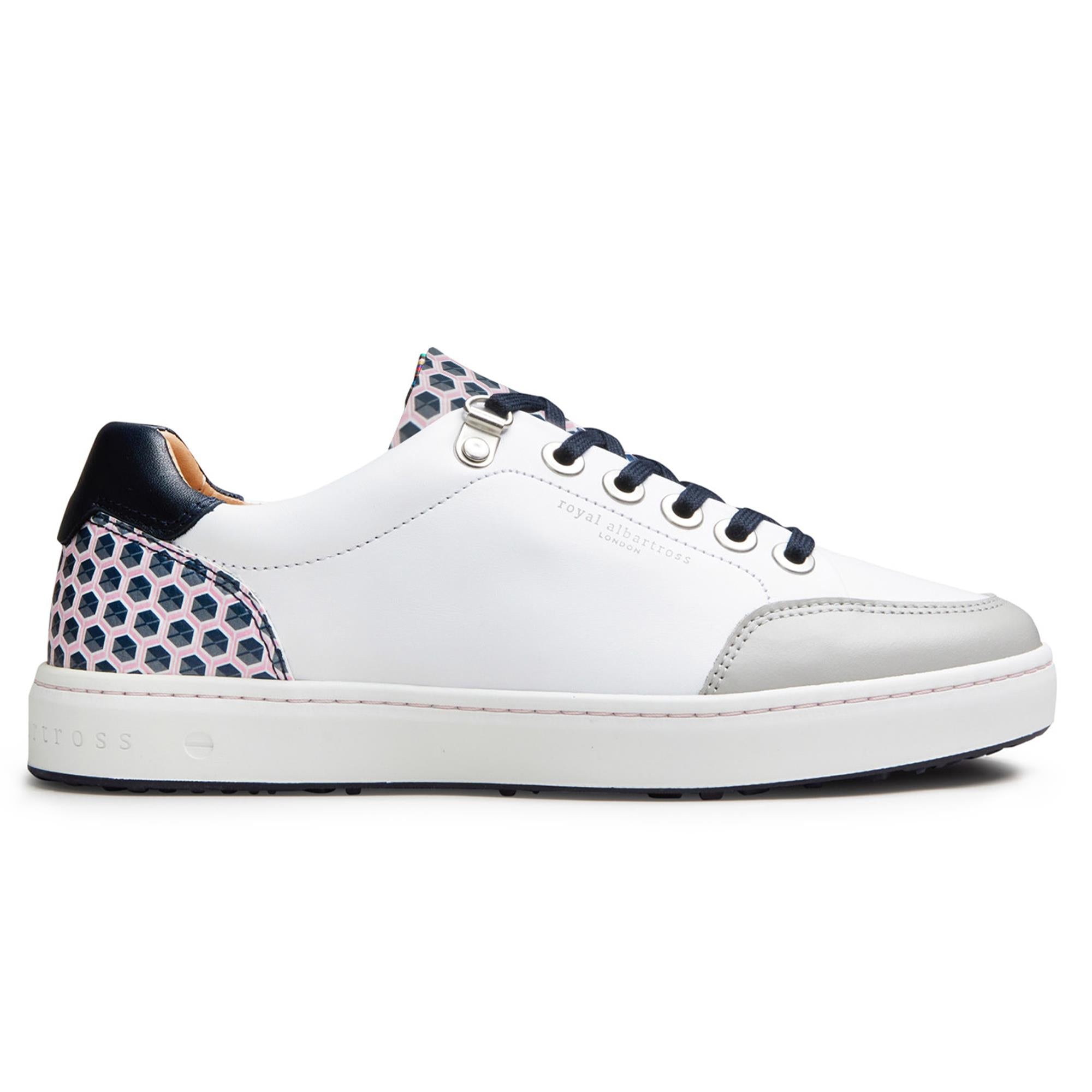Royal Albartross Fieldfox Ladies Spikeless Golf Shoe Geo White/Navy