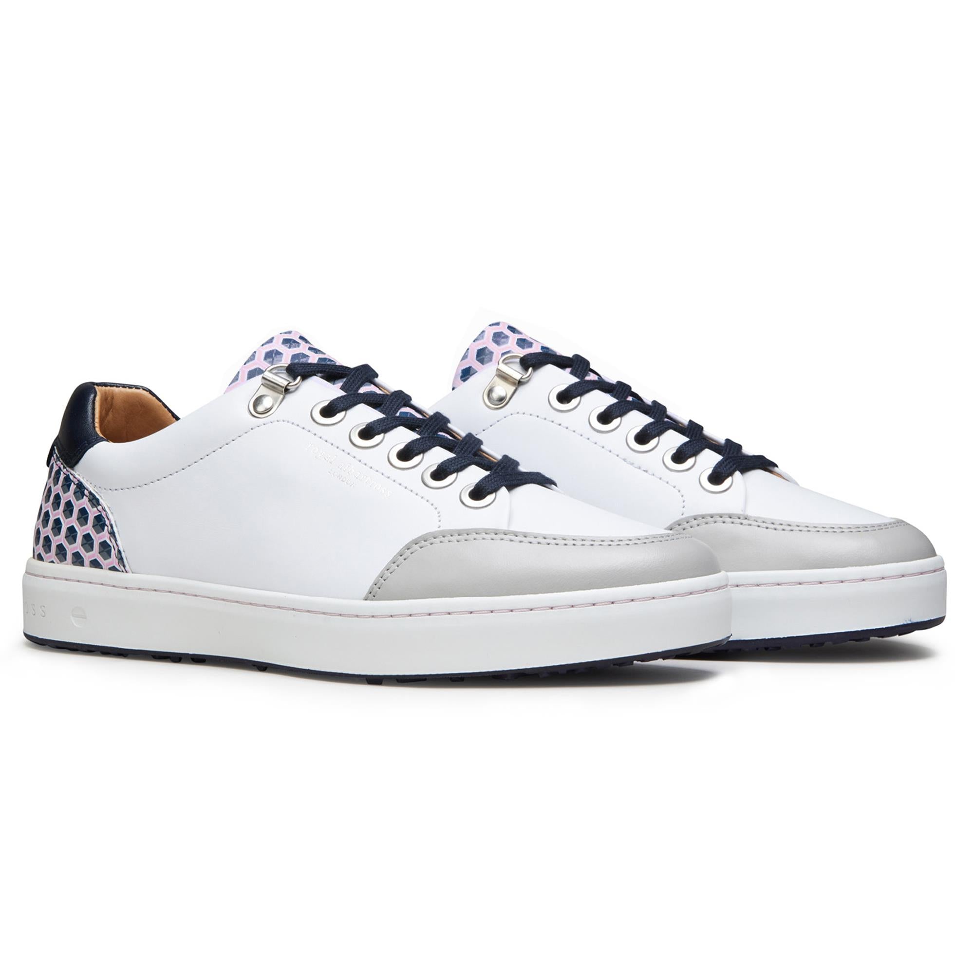 Royal Albartross Fieldfox Ladies Spikeless Golf Shoe Geo White/Navy