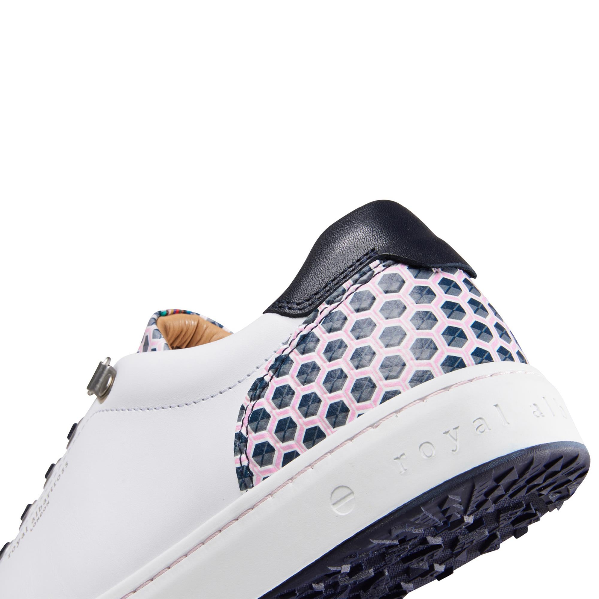 Royal Albartross Fieldfox Ladies Spikeless Golf Shoe Geo White/Navy