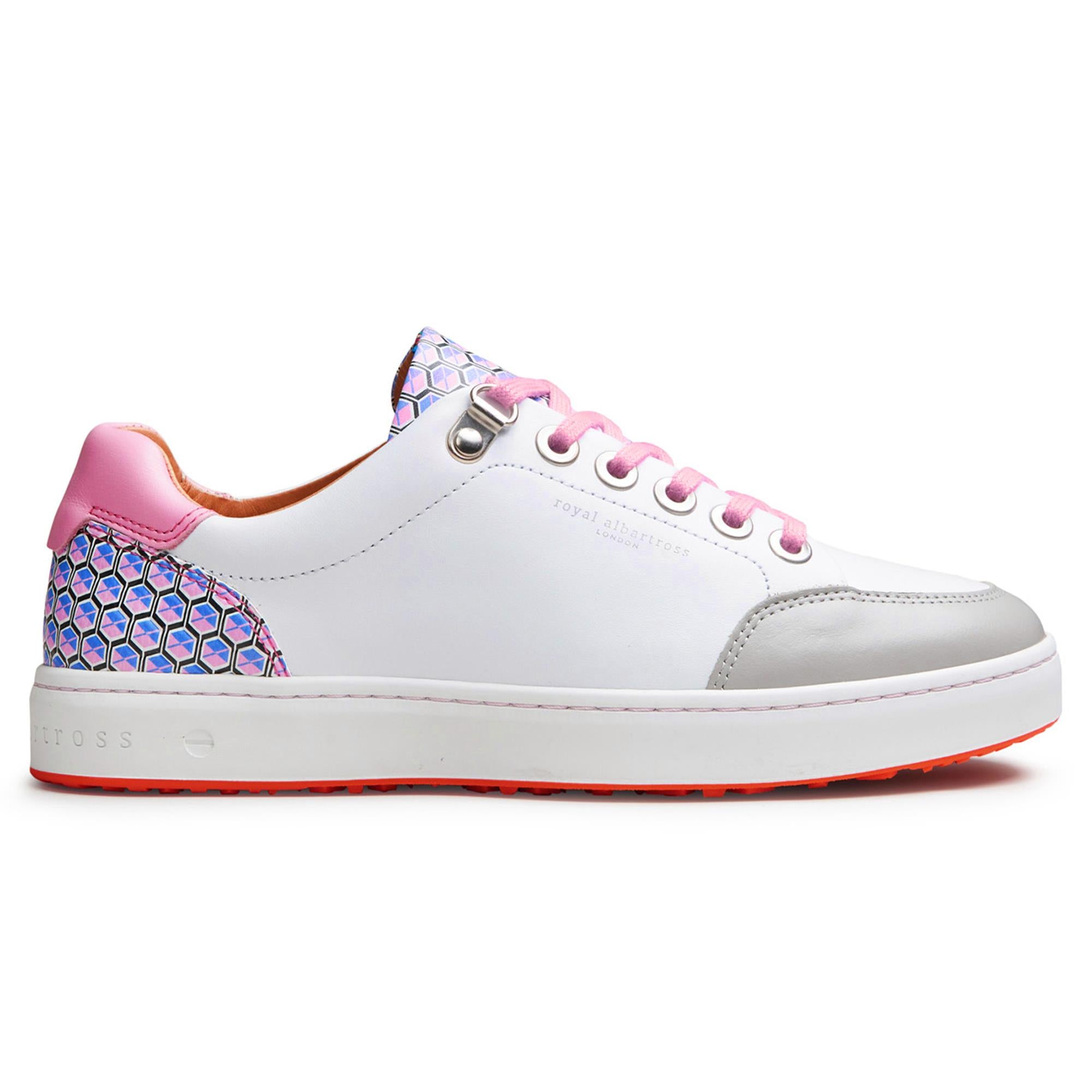 Royal Albartross Fieldfox Ladies Spikeless Golf Shoe Geo White/Pink