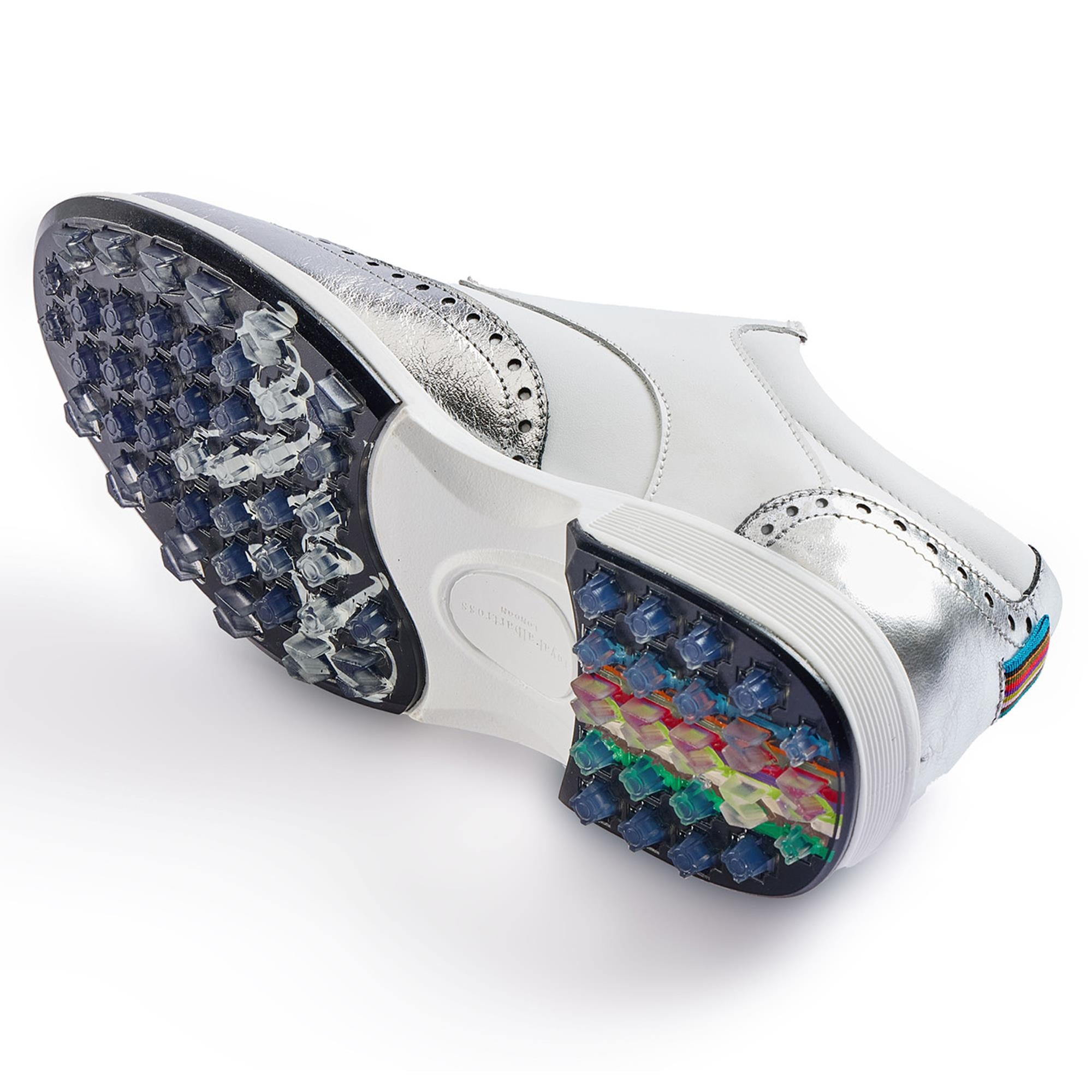 Royal Albartross Tailor Wingtip Brogue Ladies Golf Shoes White/Silver