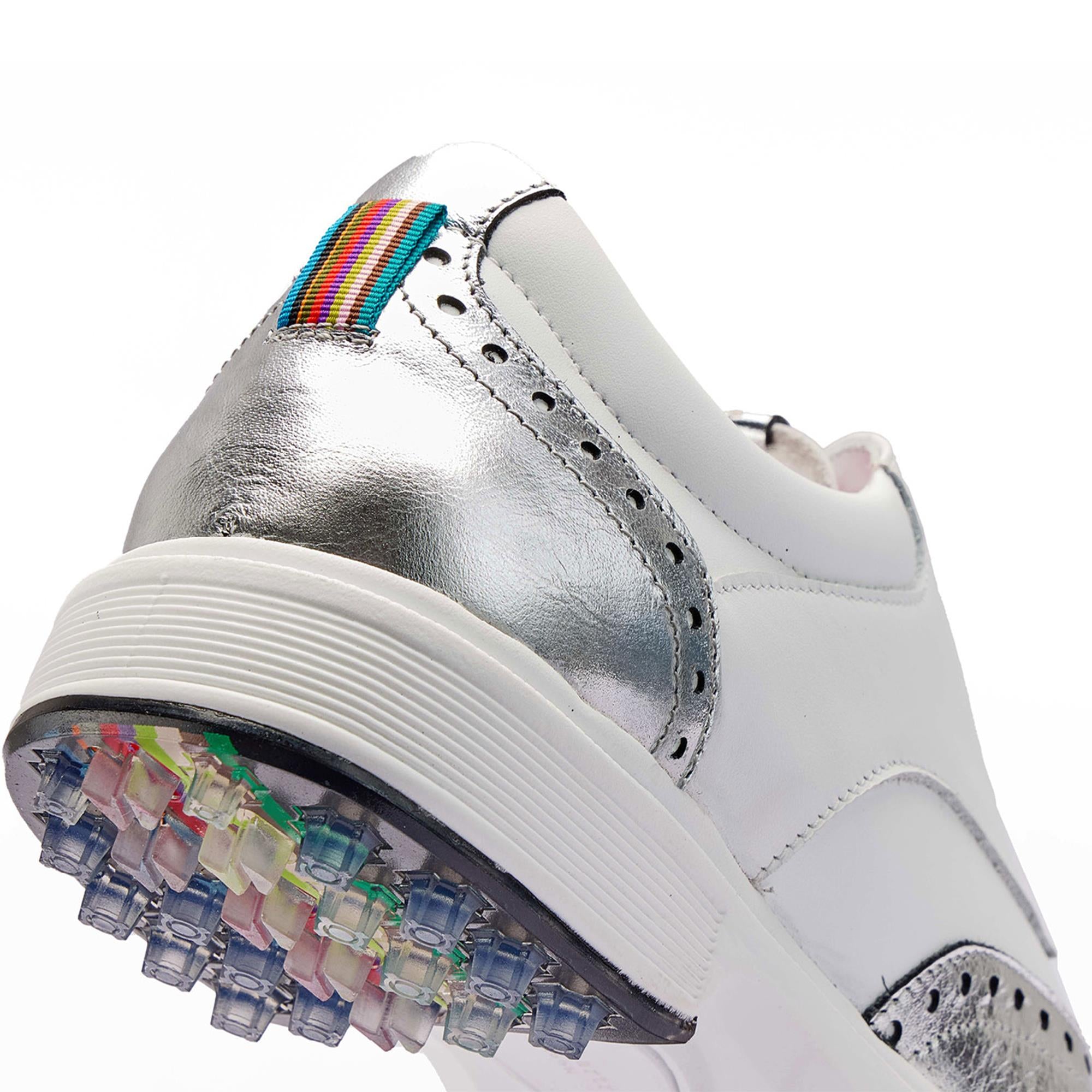 Royal Albartross Tailor Wingtip Brogue Ladies Golf Shoes White/Silver