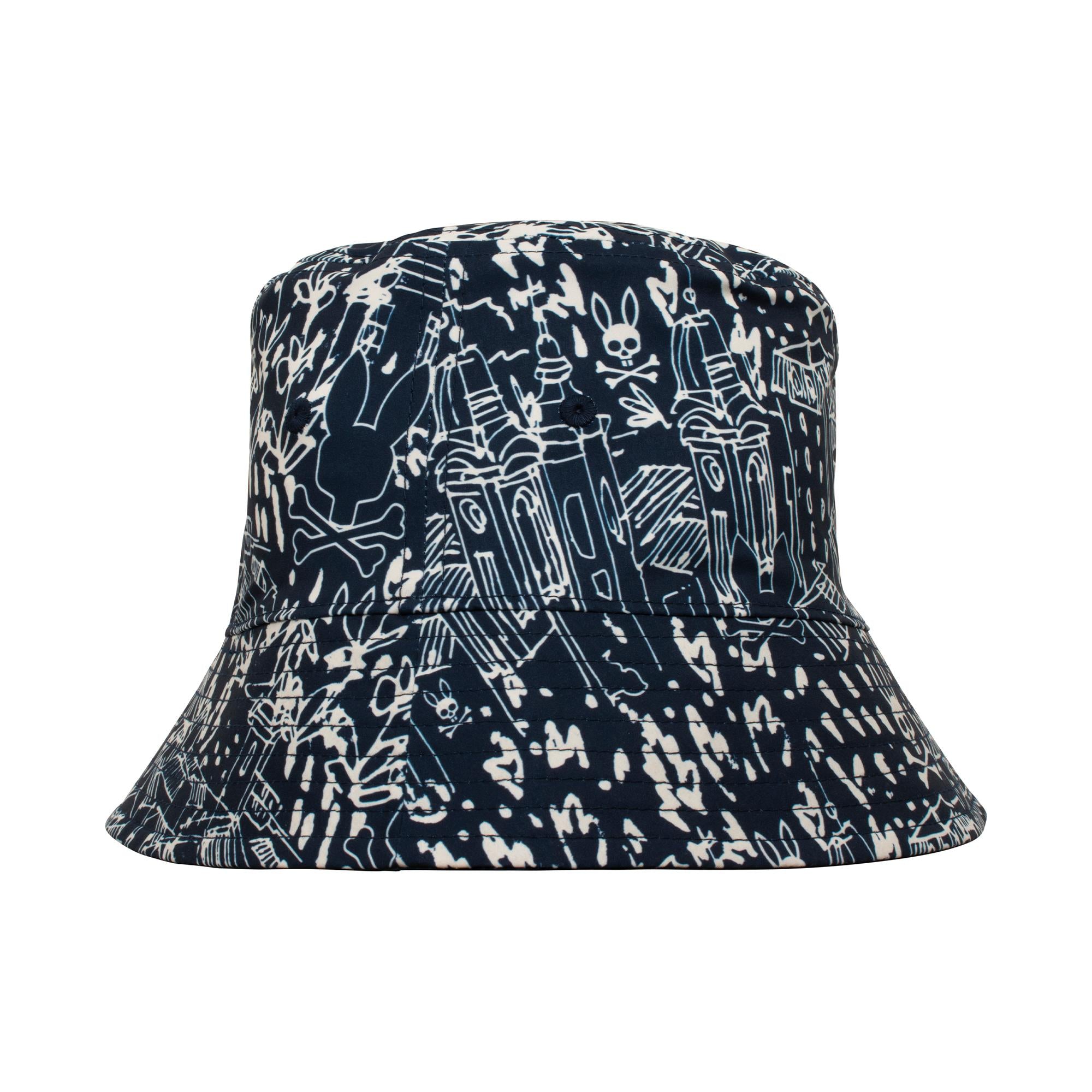 Psycho Bunny Naxos Mens Bucket Hat Evening Blue