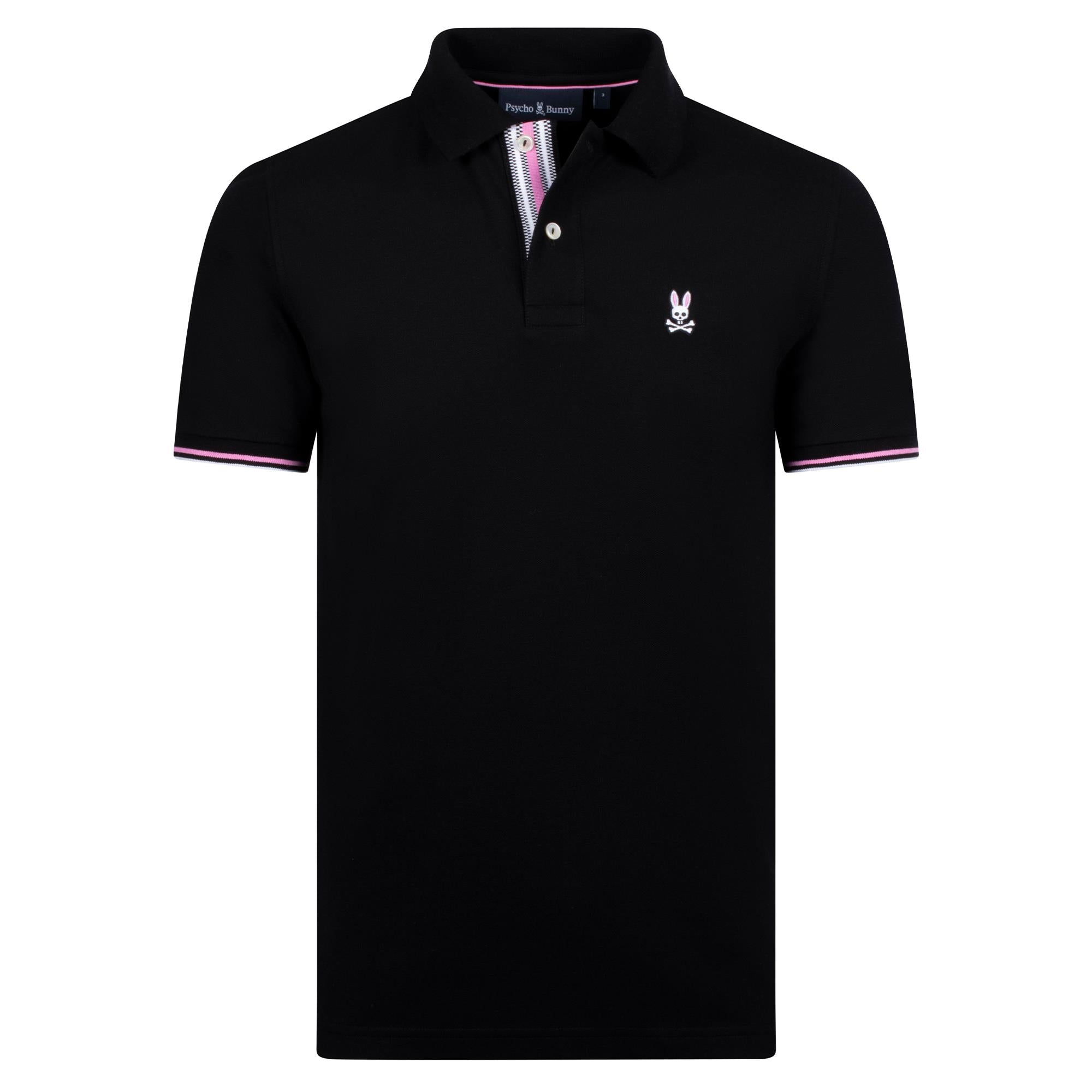 Psycho Bunny Archive Classic Bunny Pique Polo Shirt Black