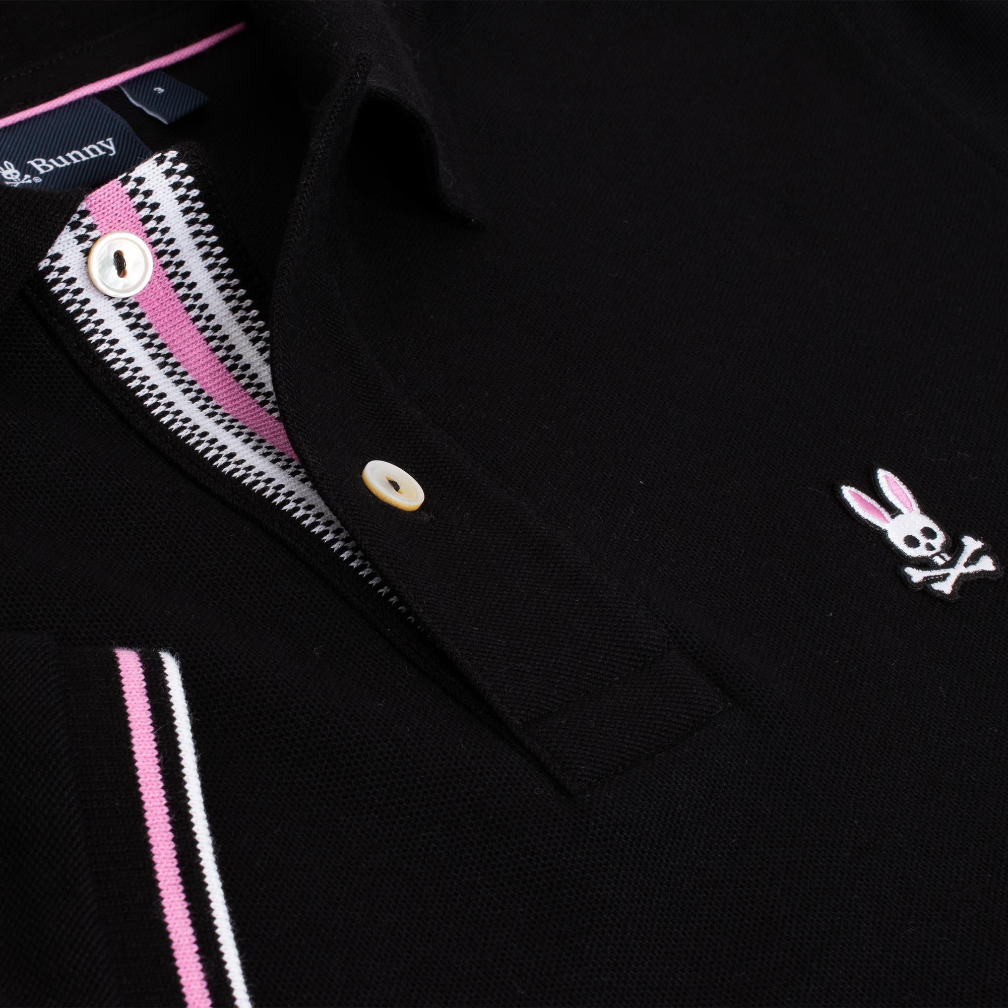 Psycho Bunny Archive Classic Bunny Pique Polo Shirt Black