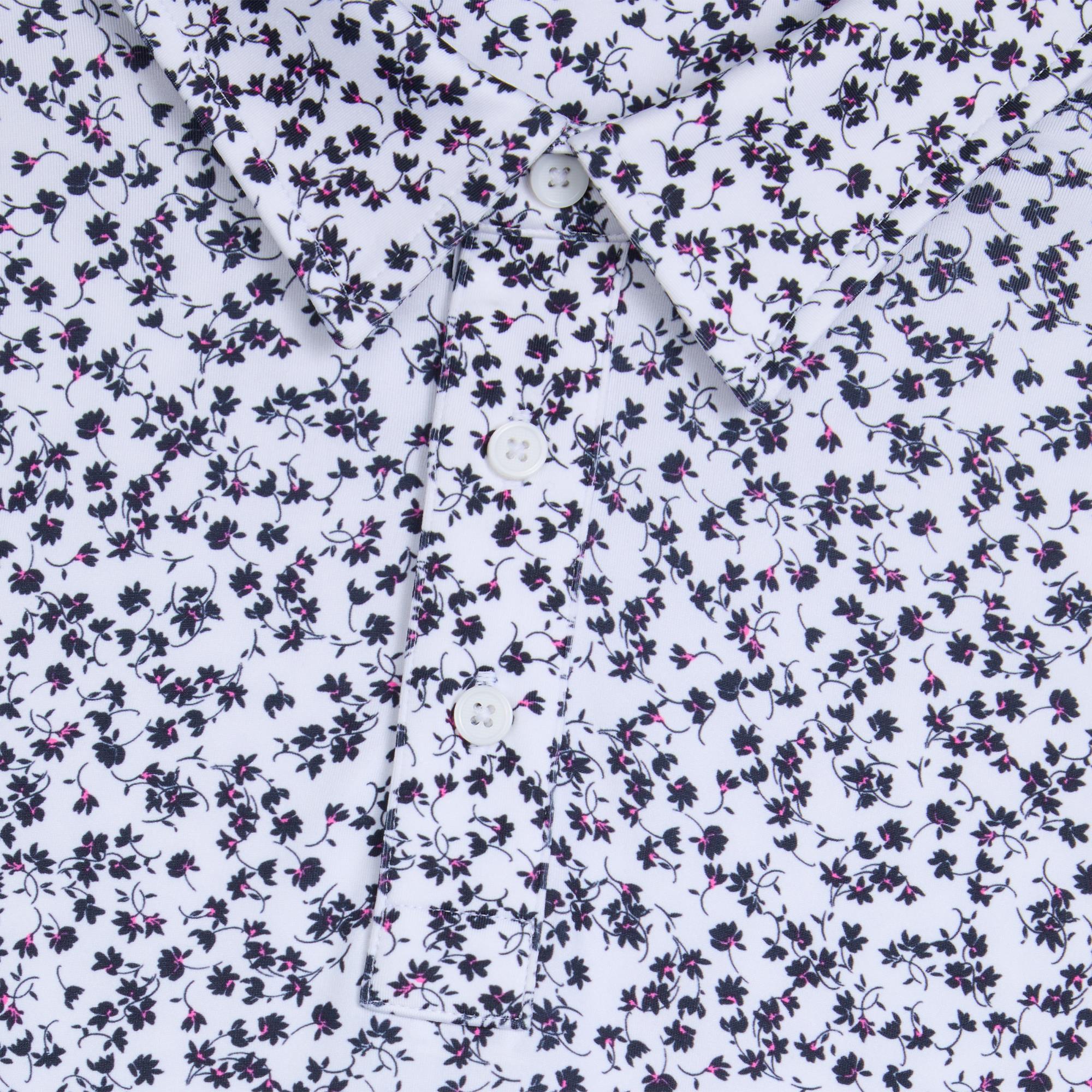 G/FORE New Ditzy Floral Tech Jersey Mens Golf Polo Shirt Twilight