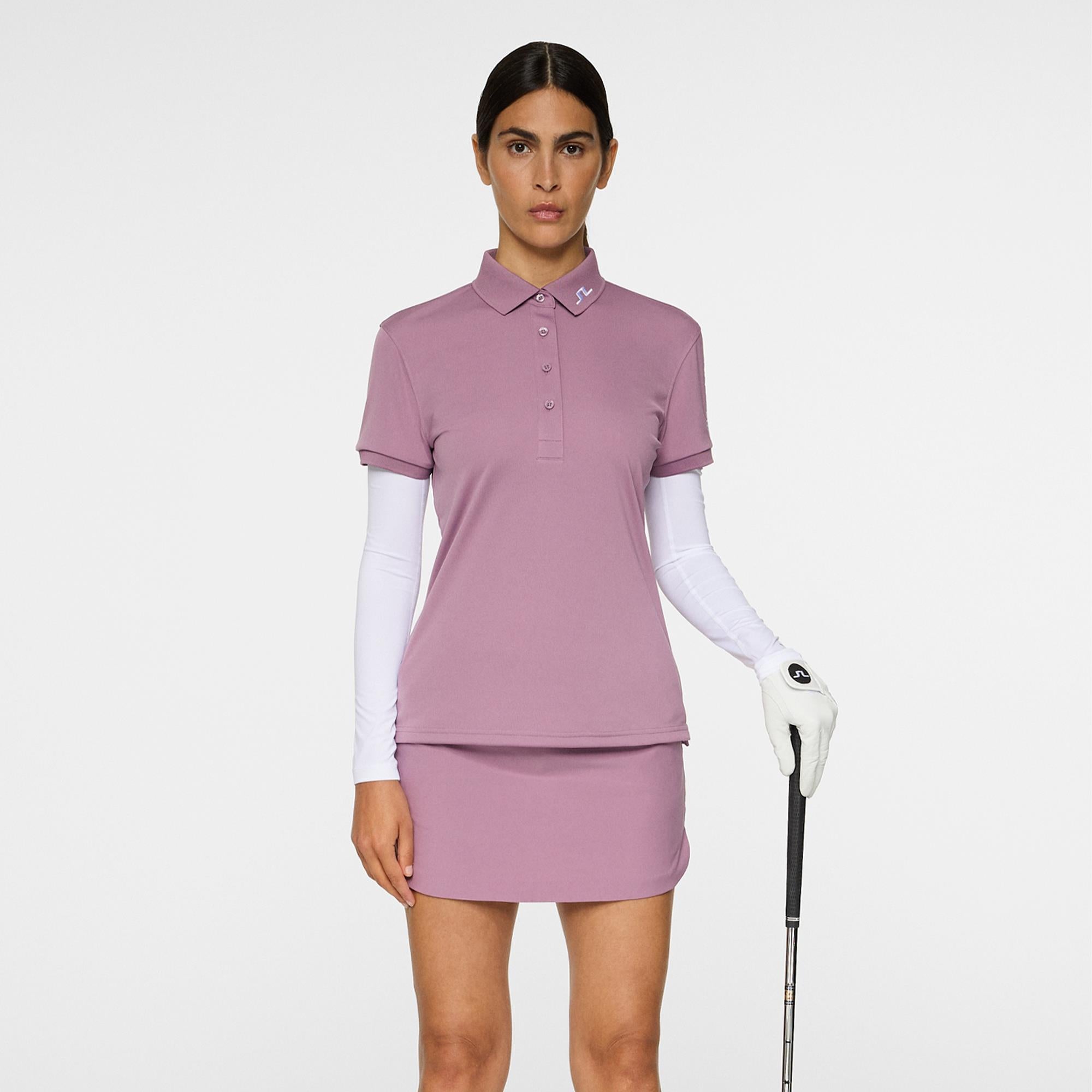 J Lindeberg Tour Tech Ladies Golf Polo Shirt Very Grape