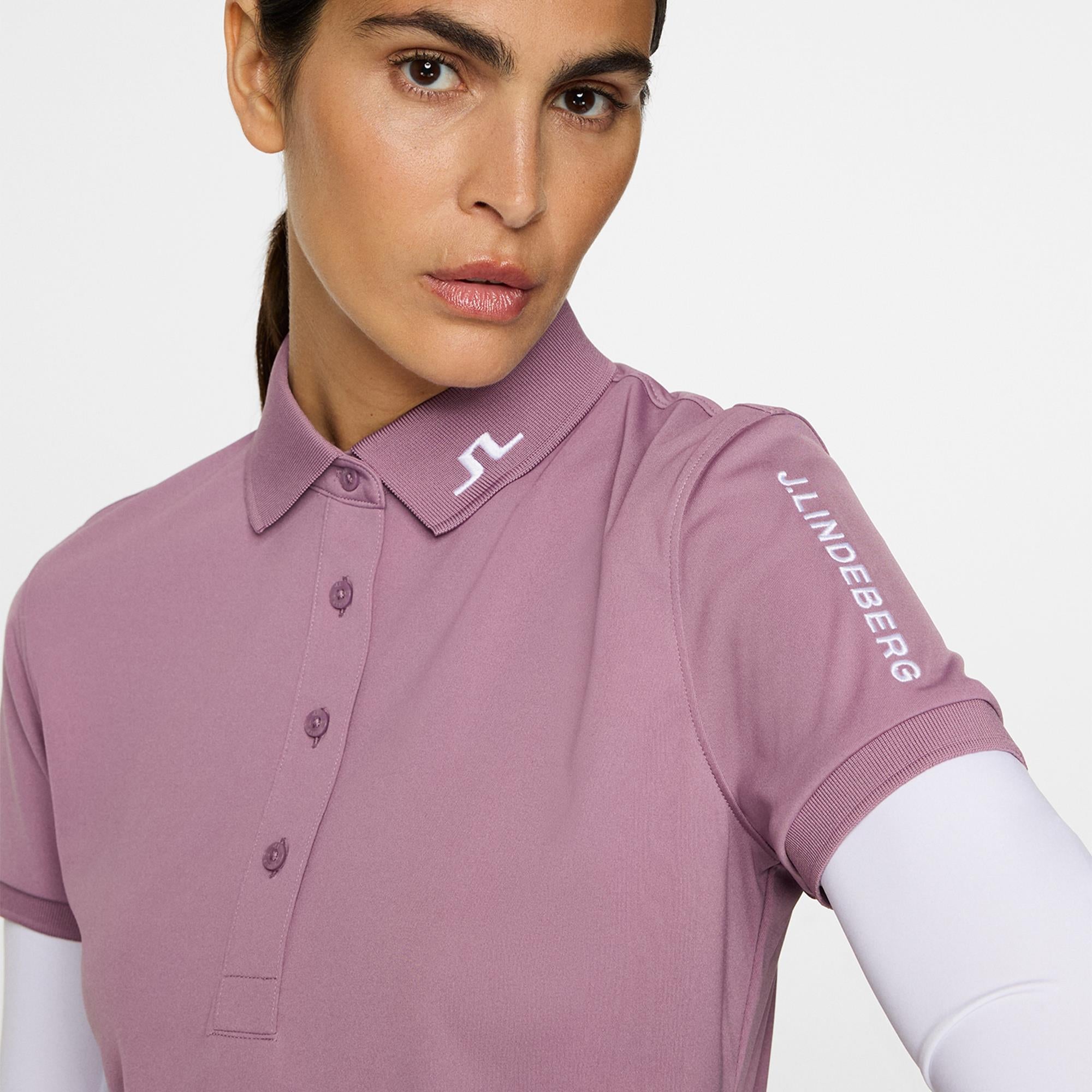 J Lindeberg Tour Tech Ladies Golf Polo Shirt Very Grape