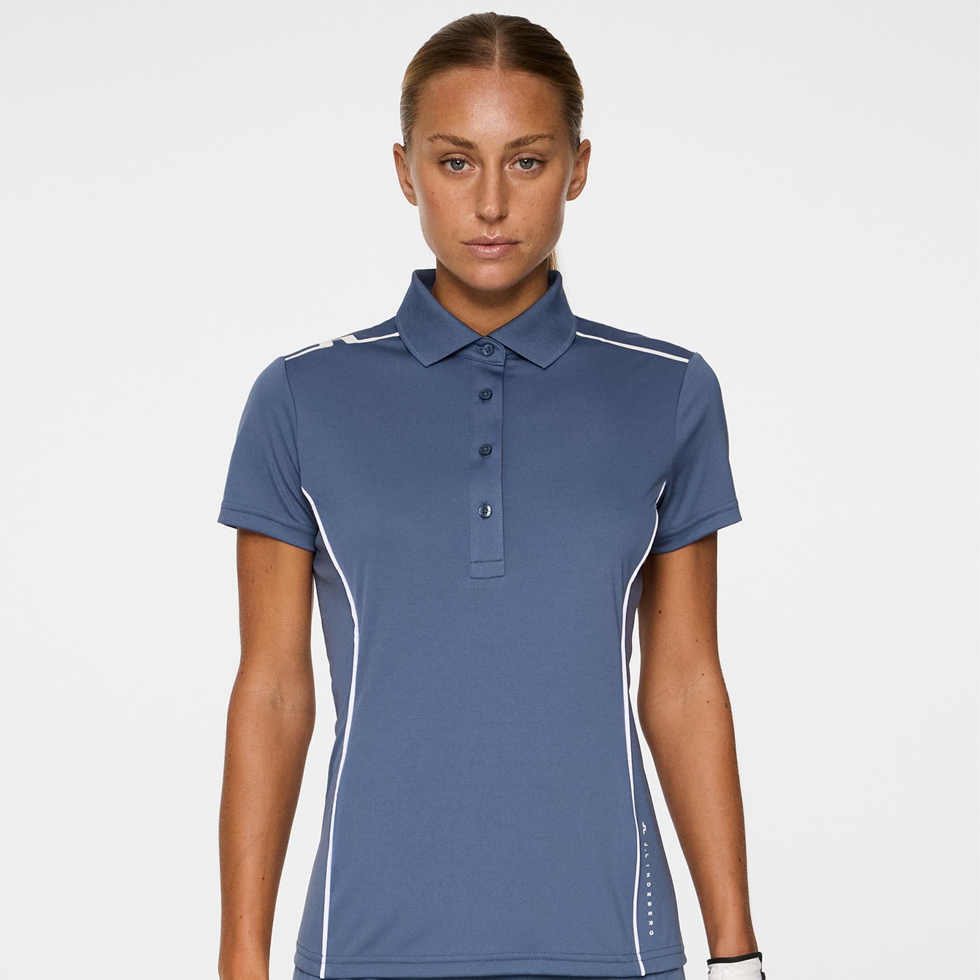 J Lindeberg Leyla Ladies Golf Polo Shirt Vintage Indigo
