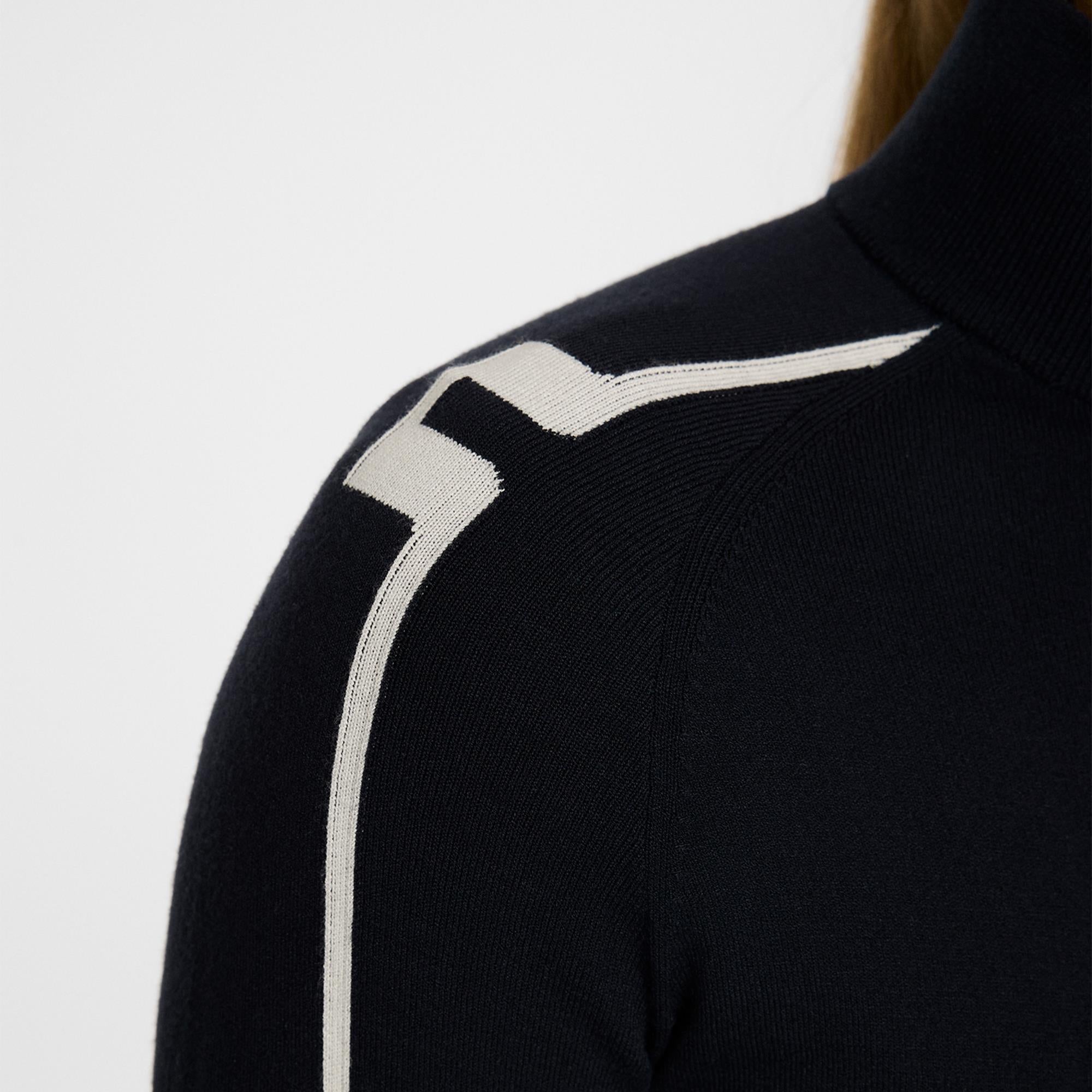 J Lindeberg Aubree Knitted Zip Ladies Golf Sweater Navy