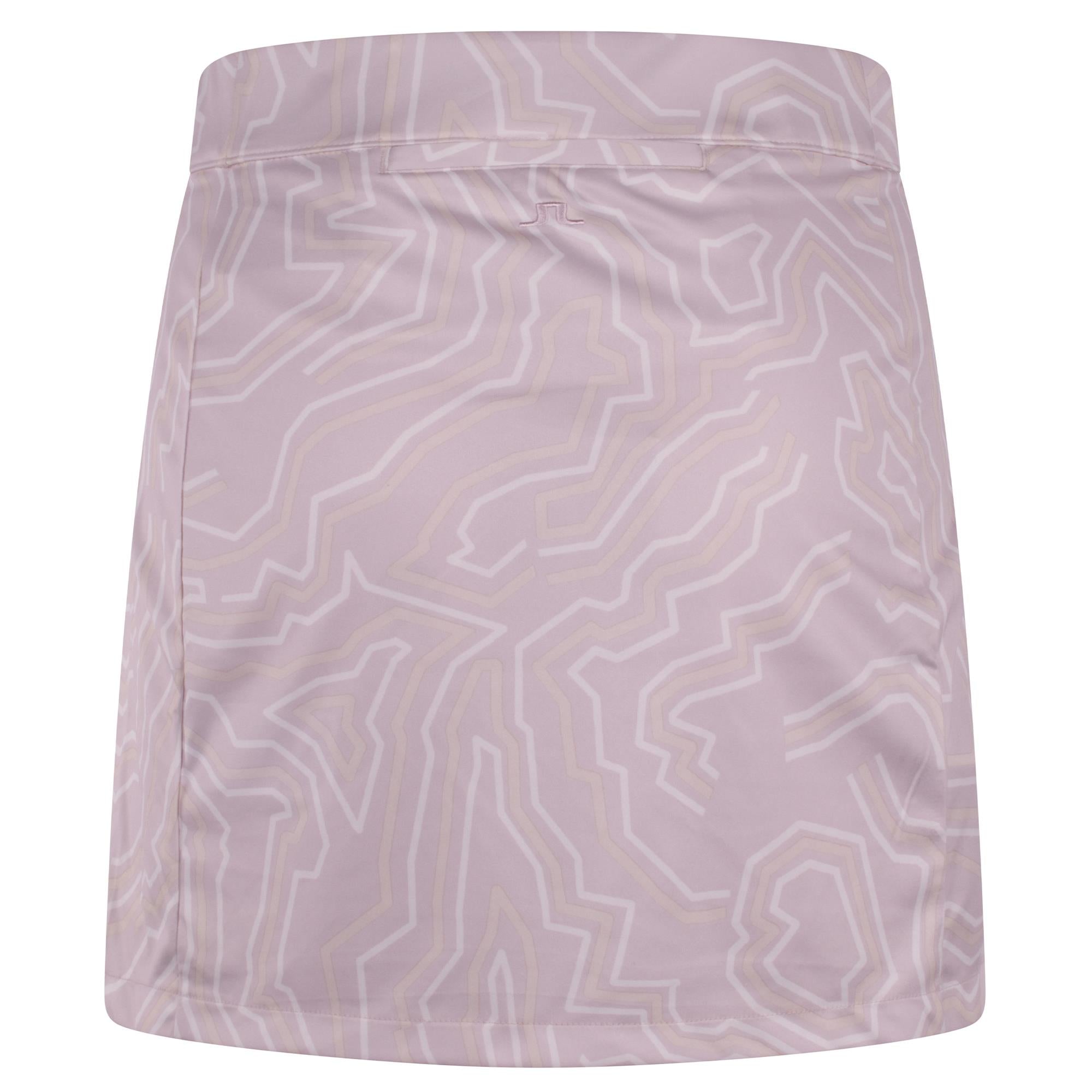 J Lindeberg Amelie Print Mid Ladies Golf Skirt Topo Grey Lilac L